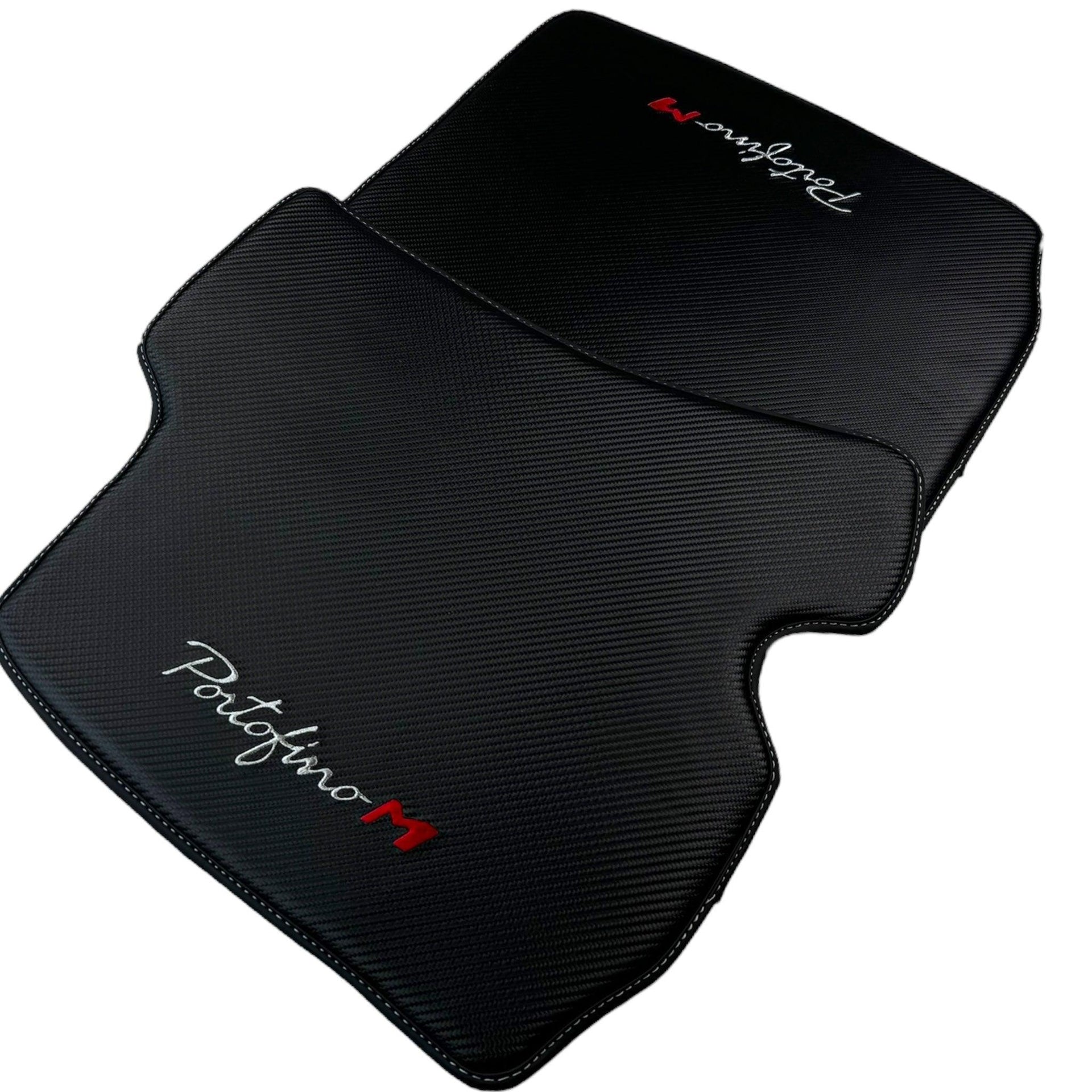 Carbon Fiber Leather Floor Mats for Ferrari Portofino M (2018-2023) - AutoWin