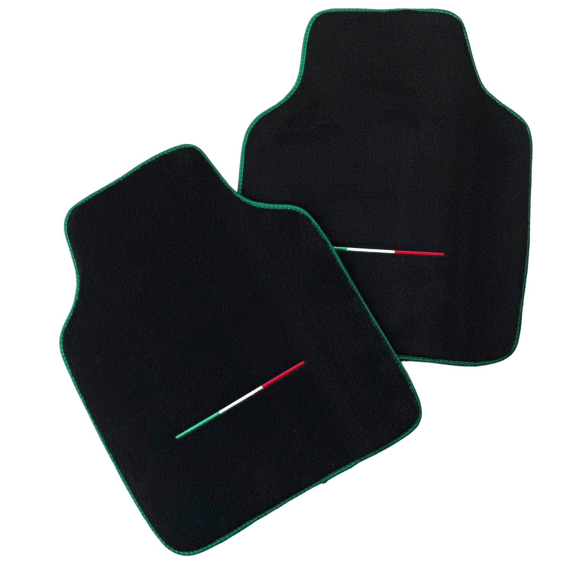 Black Floor Mats for Ferrari Purosangue with Green Trim | Italian Edition - AutoWin