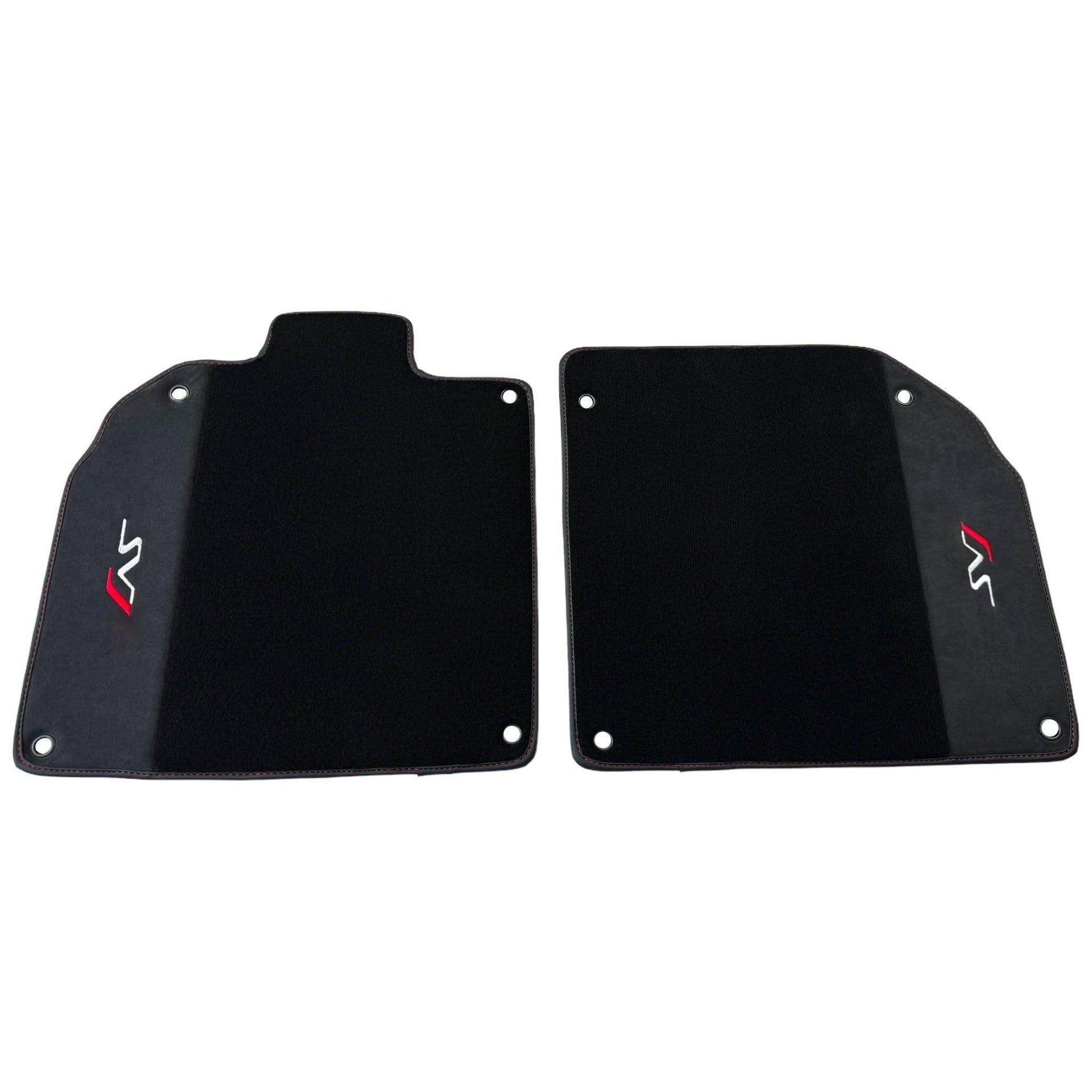 Black Floor Mats for Lamborghini Aventador SVJ with Alcantara Leather - AutoWin