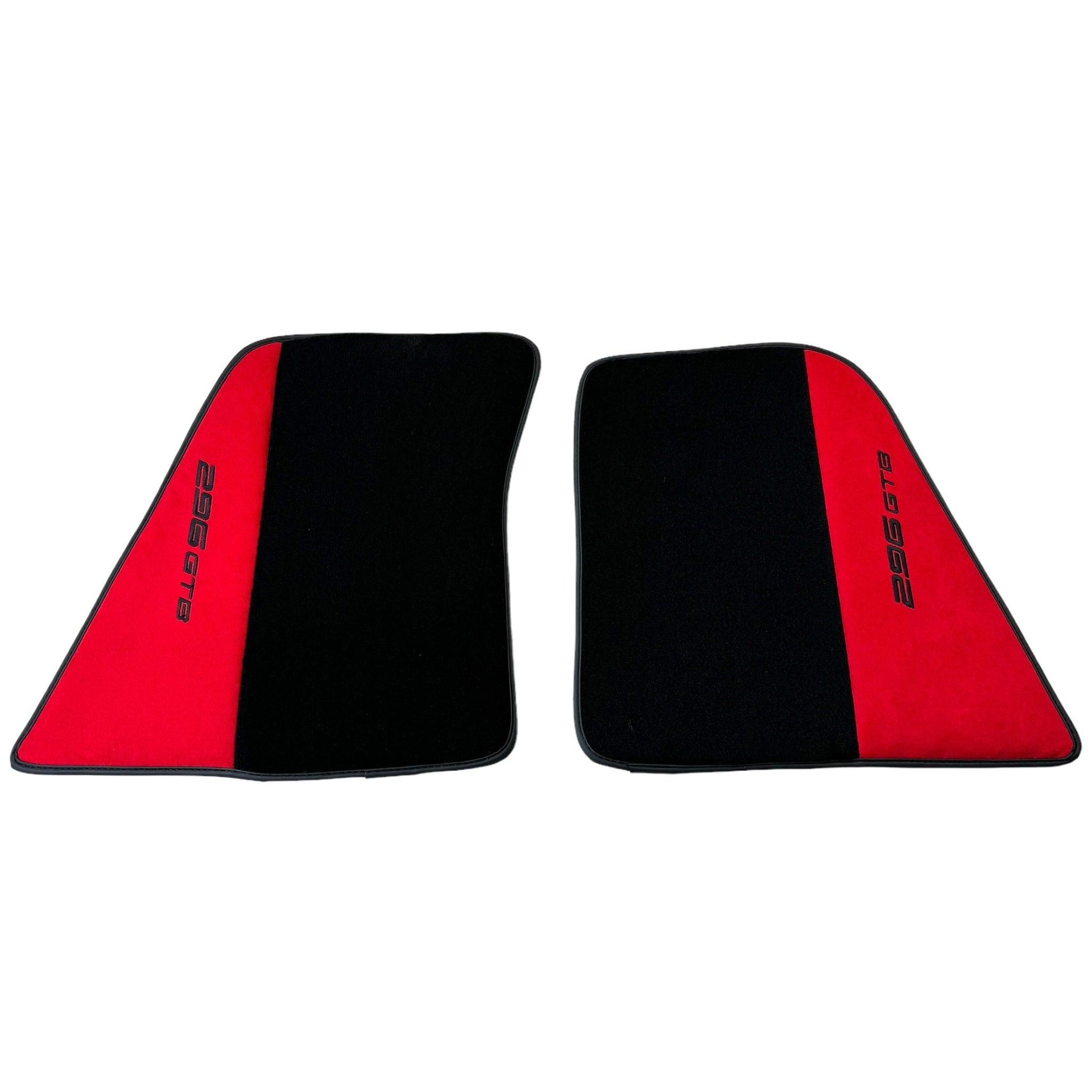 Red Floor Mats for Ferrari 296 GTB (2022-2024) with Alcantara Leather - AutoWin