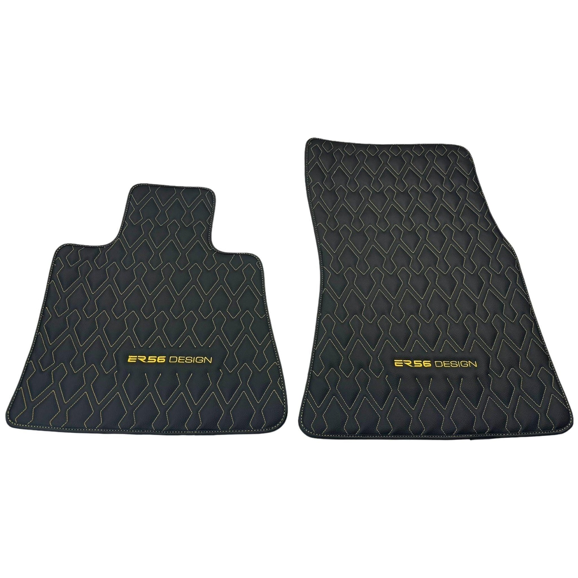 Black Leather Floor Mats for Rolls-Royce Spectre (2023-2024) ER56 Design - AutoWin