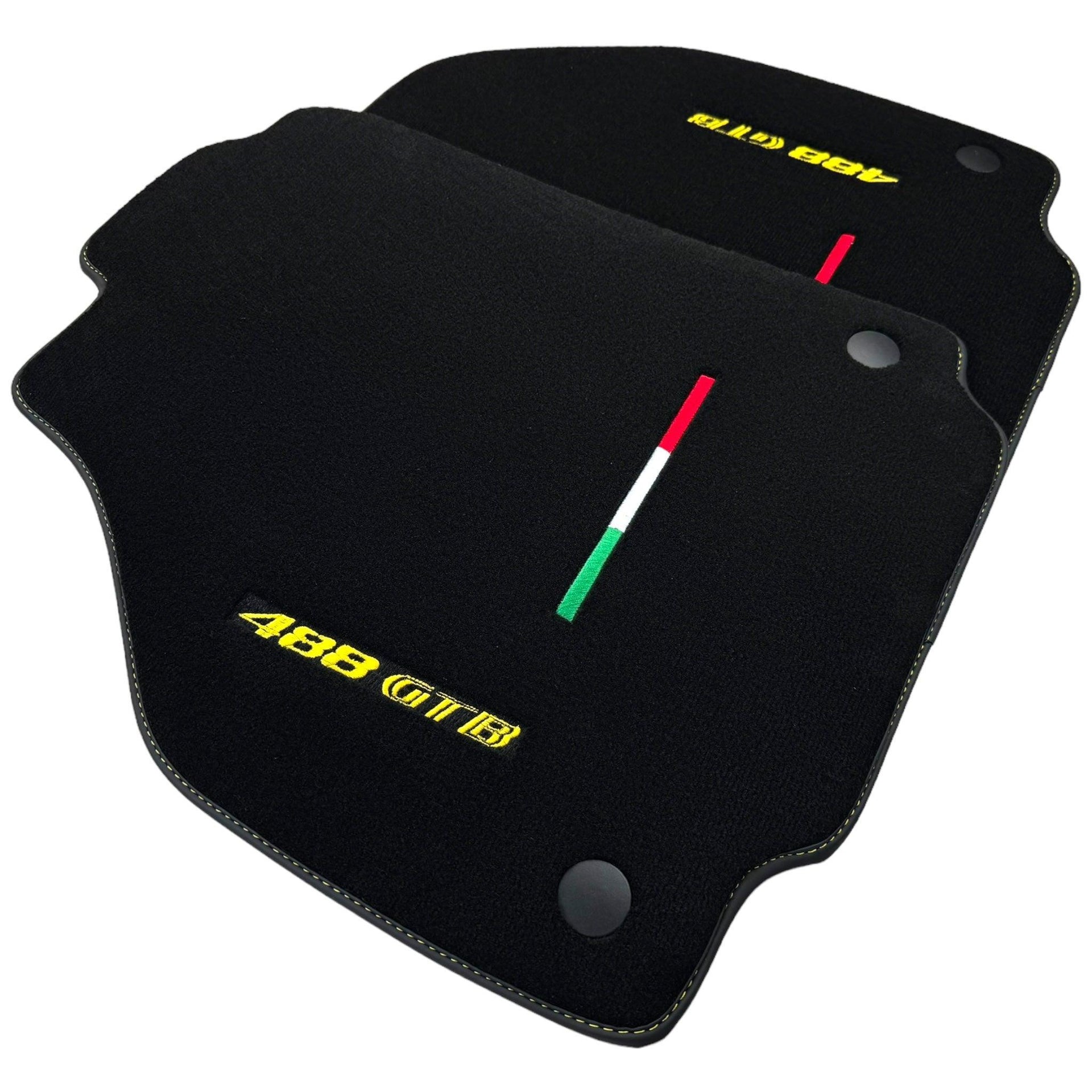 Floor Mats for Ferrari 488 GTB (2015-2022) Italian Edition | Black Trim - AutoWin