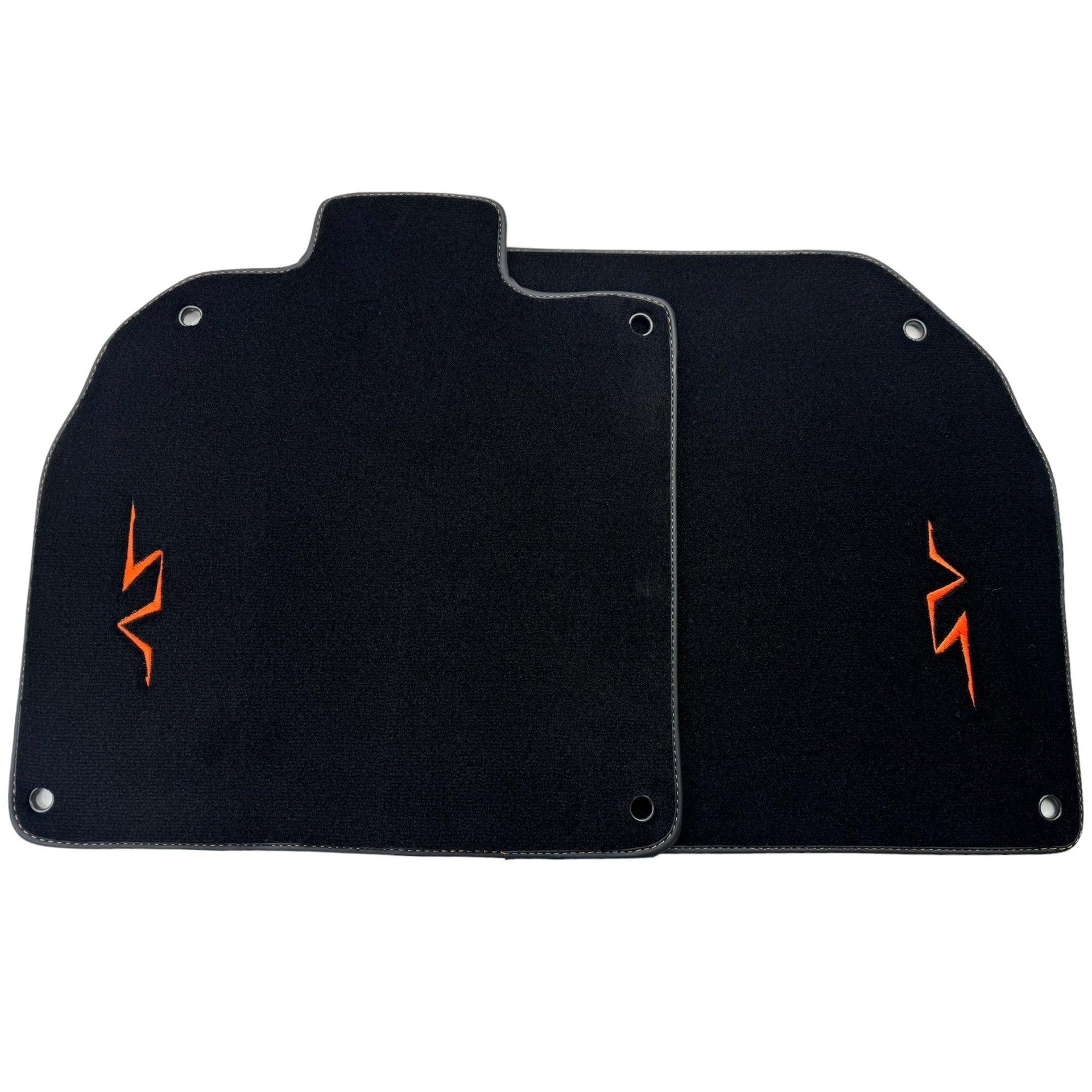 Black Floor Mats for Lamborghini Aventador SV | Orange Edition - AutoWin