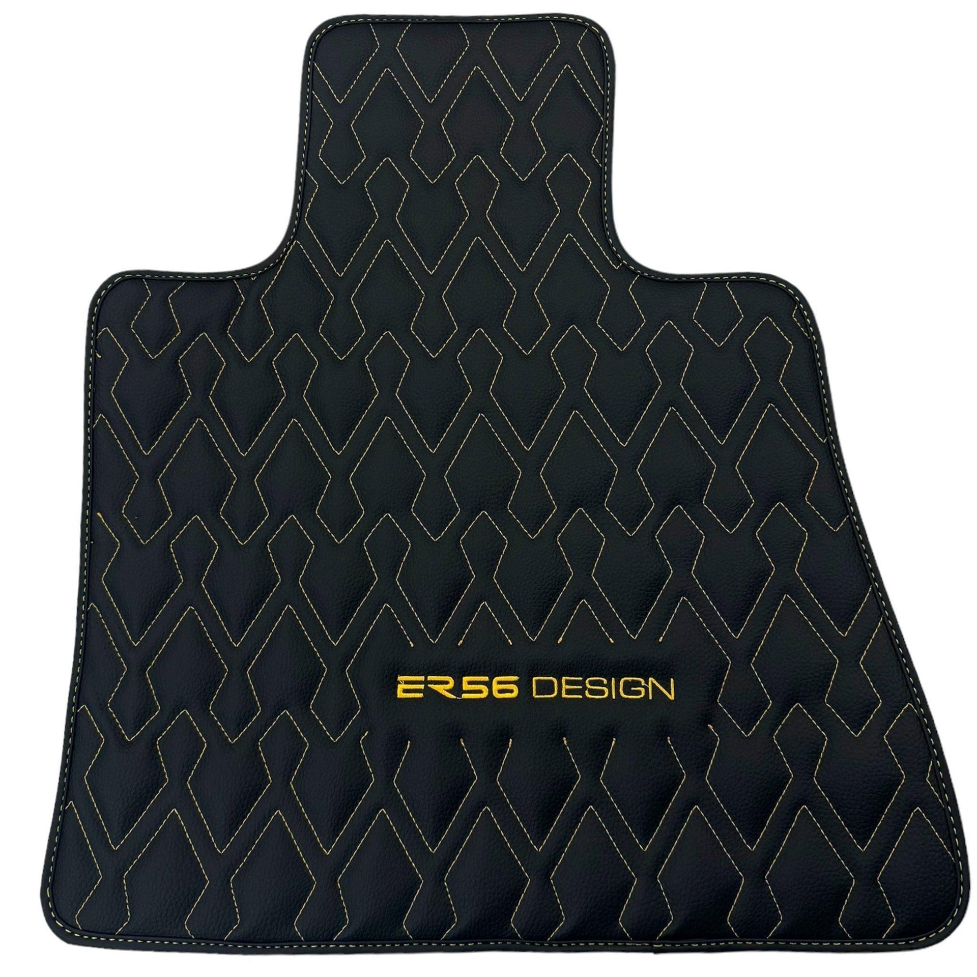 Black Leather Floor Mats for Rolls-Royce Phantom VIII (2017-2024) ER56 Design - AutoWin