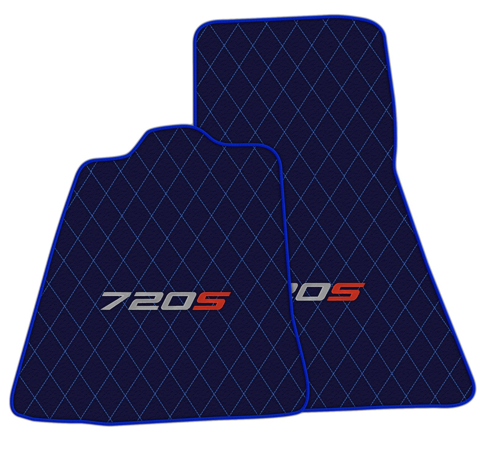 Dark Blue Leather Floor Mats For McLaren 720S