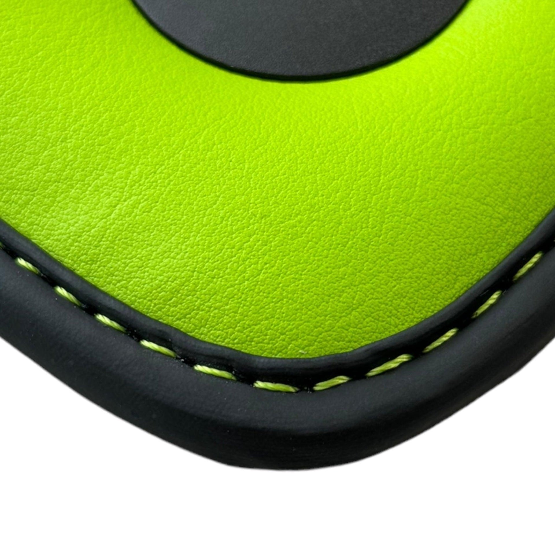 Black Floor Mats for Lamborghini Aventador with Green Leather - AutoWin