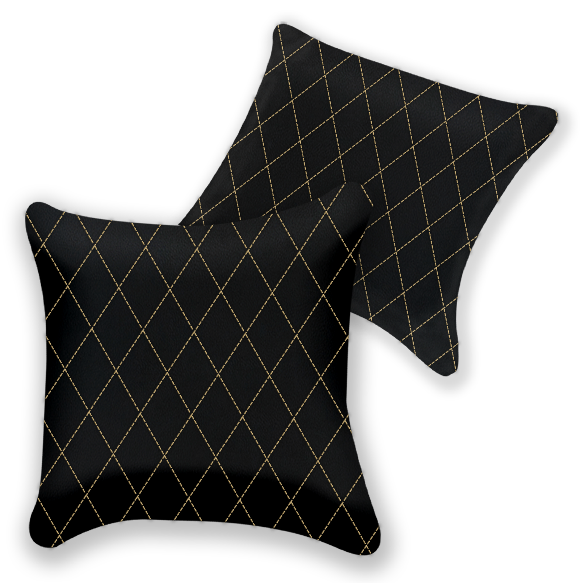 Customizable Black Leather Pillows for Ferrari 456 | Set of 2