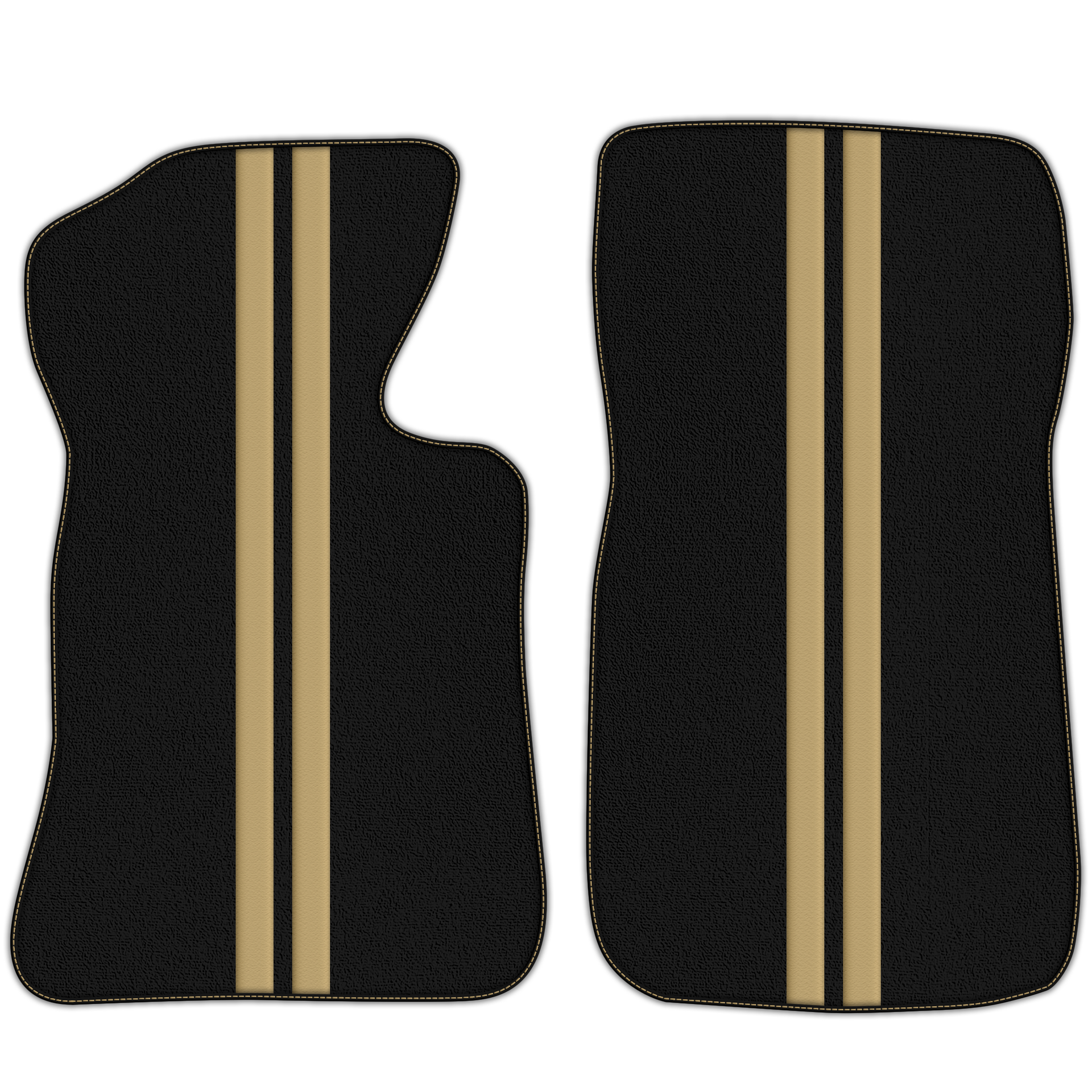 Black Floor Mats with Leather Line for Chevrolet Corvette C2 (1963-1967) - Various Colors