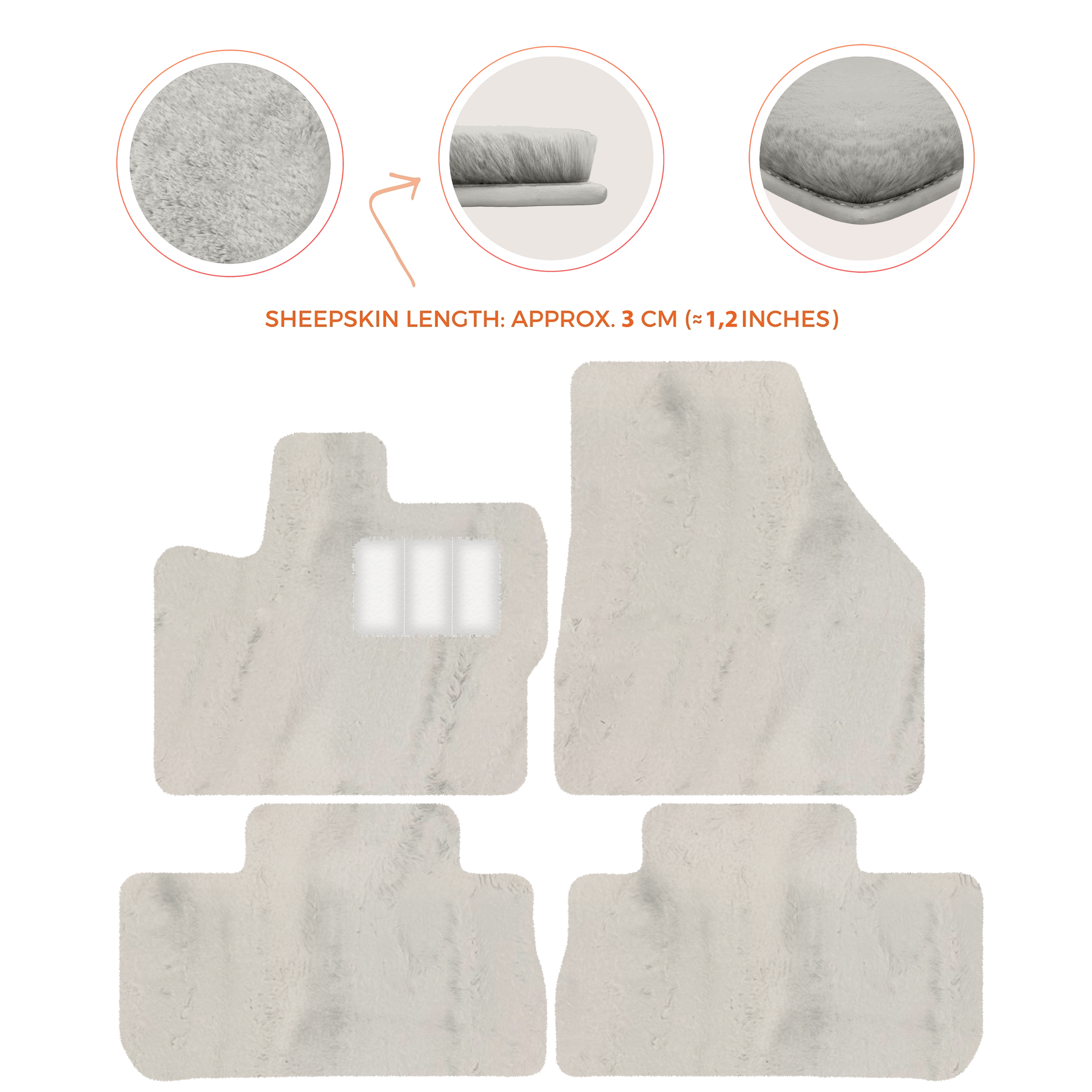 Premium Sheepskin Floor Mats for 2003-2007 Land Rover Freelander