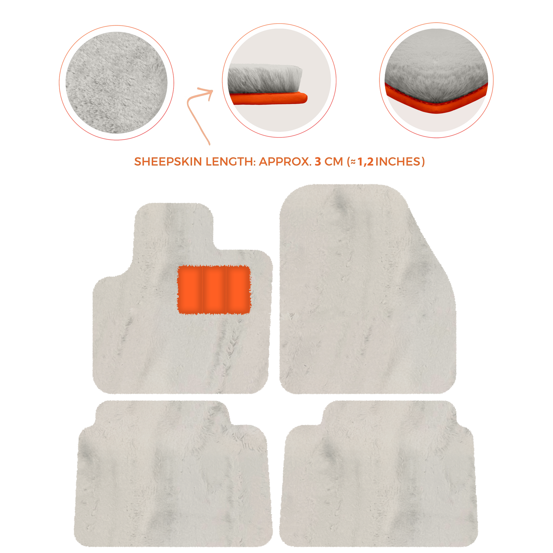 Luxury Sheepskin Floor Mats for Land Rover Discovery Sport (2015-2019)