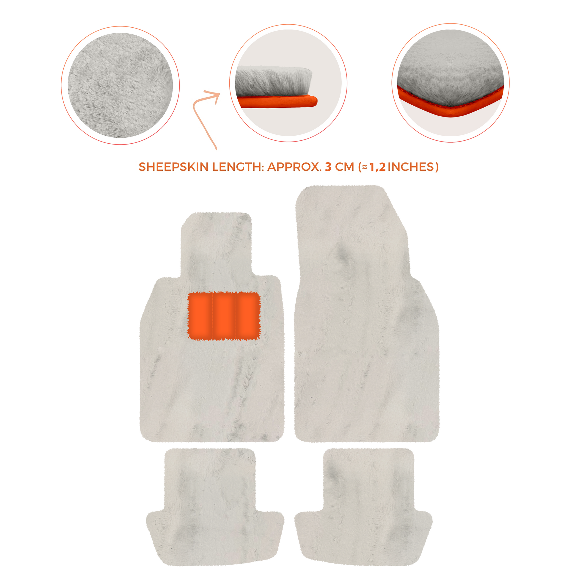 Premium Sheepskin Floor Mats for Porsche 911 991 (2012-2019)