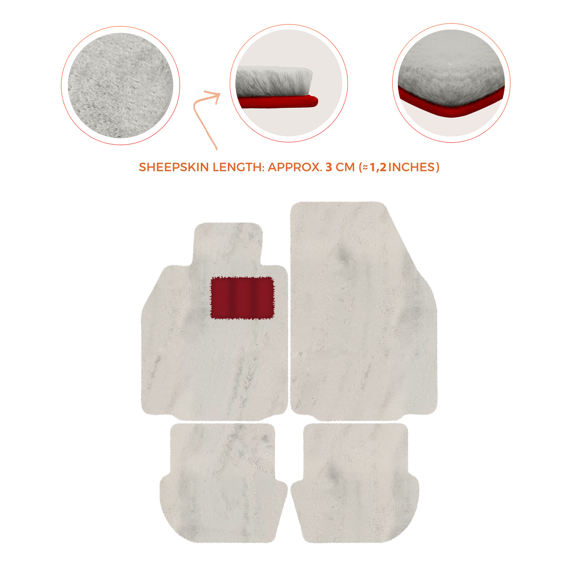 Premium Luxury Sheepskin Floor Mats for Porsche 911 (2004-2012)