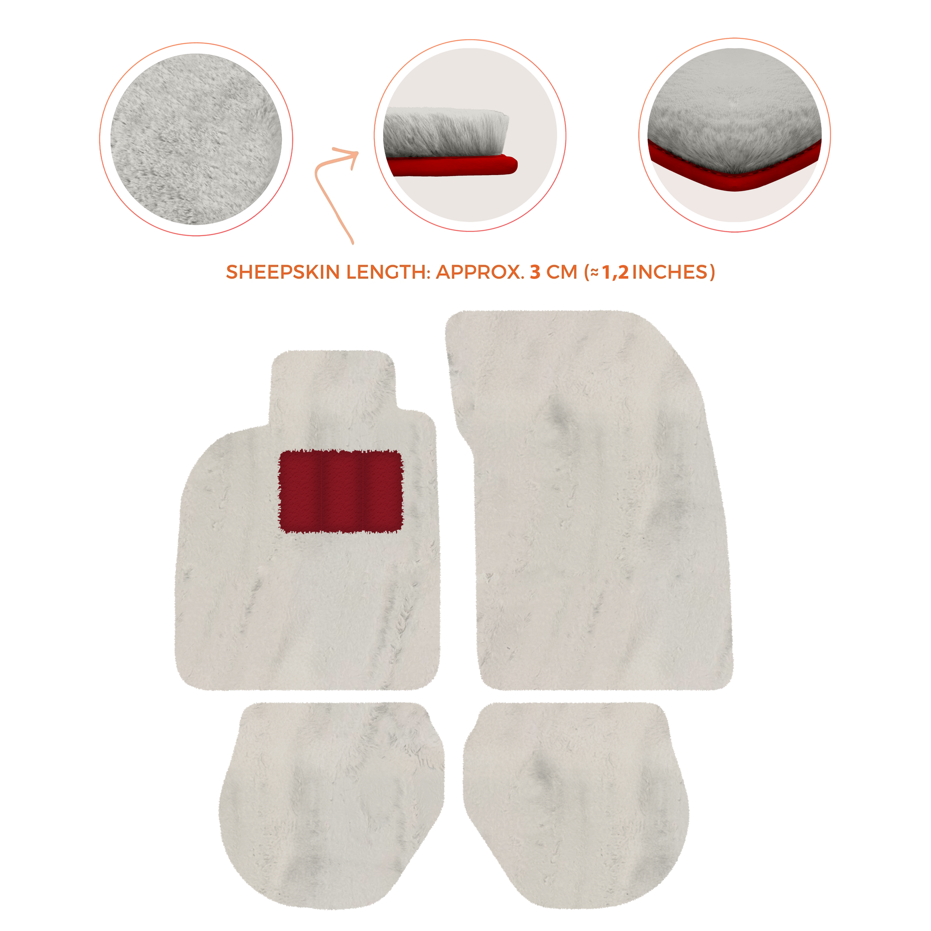 Customizable Leather Floor Mats with Square Pattern for Porsche 911 - 993 (1994-1998) - AutoWin