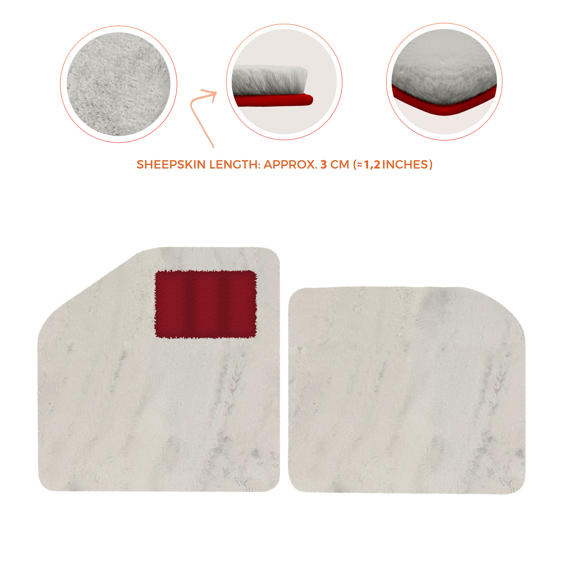 Sheepskin Floor Mats for Aston Martin Vulcan (2015-2016) Track Car - Luxury