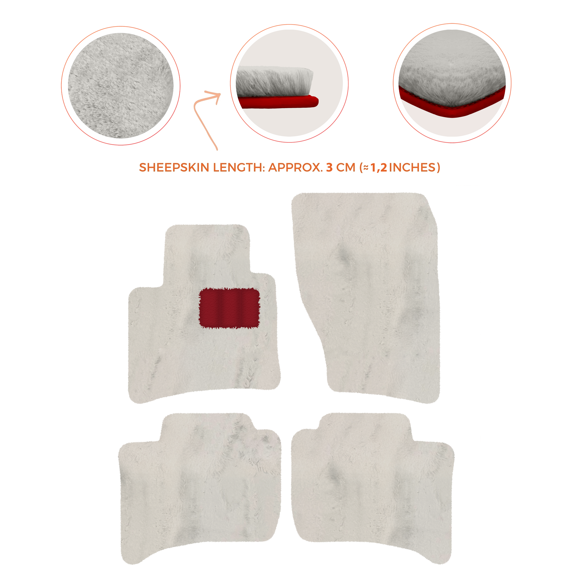 Premium Sheepskin Floor Mats for Porsche Cayenne (2010-2018)