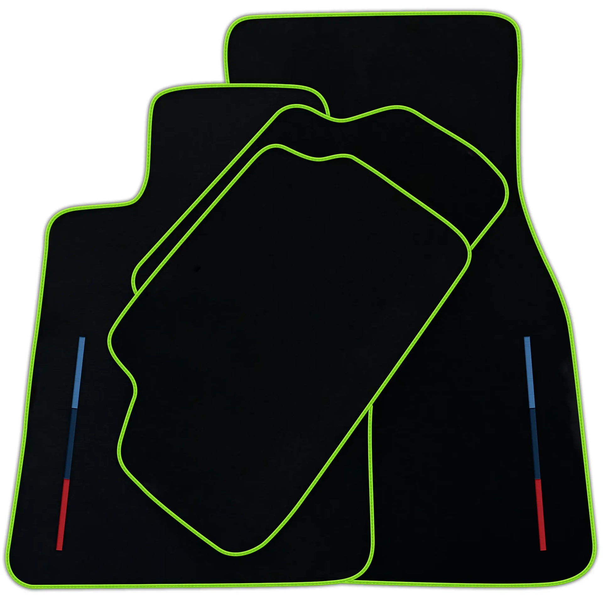 Black Floor Mats For BMW 1 Series E81 With Color Stripes Tailored Set Perfect Fit | Various Trim Colors