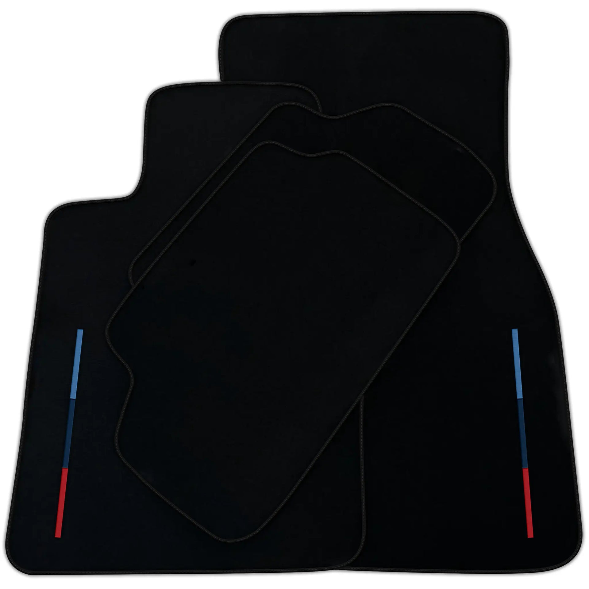 Black Floor Mats For BMW 1 Series E87 With Color Stripes Tailored Set Perfect Fit | Various Trim Colors