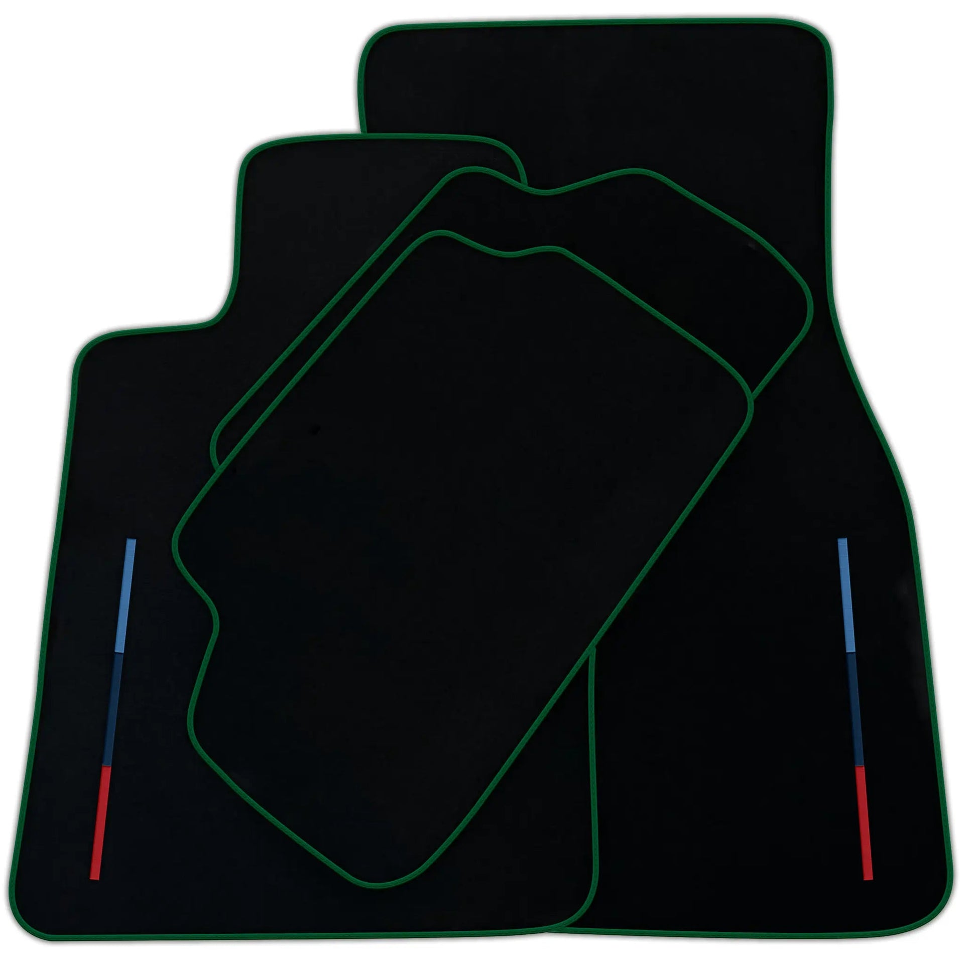 Black Floor Mats For BMW G60 (2023-2026) Sedan With 3 Color Stripes Tailored Set Perfect Fit | Various Trim Colors