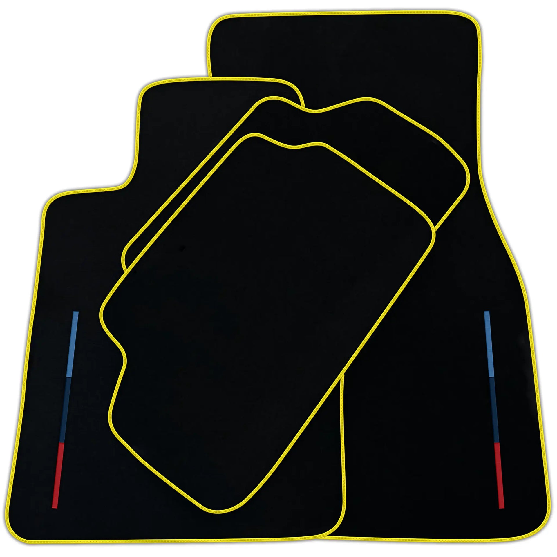 Black Floor Mats For BMW X6 Series E71 With Color Stripes Tailored Set Perfect Fit | Various Trim Colors