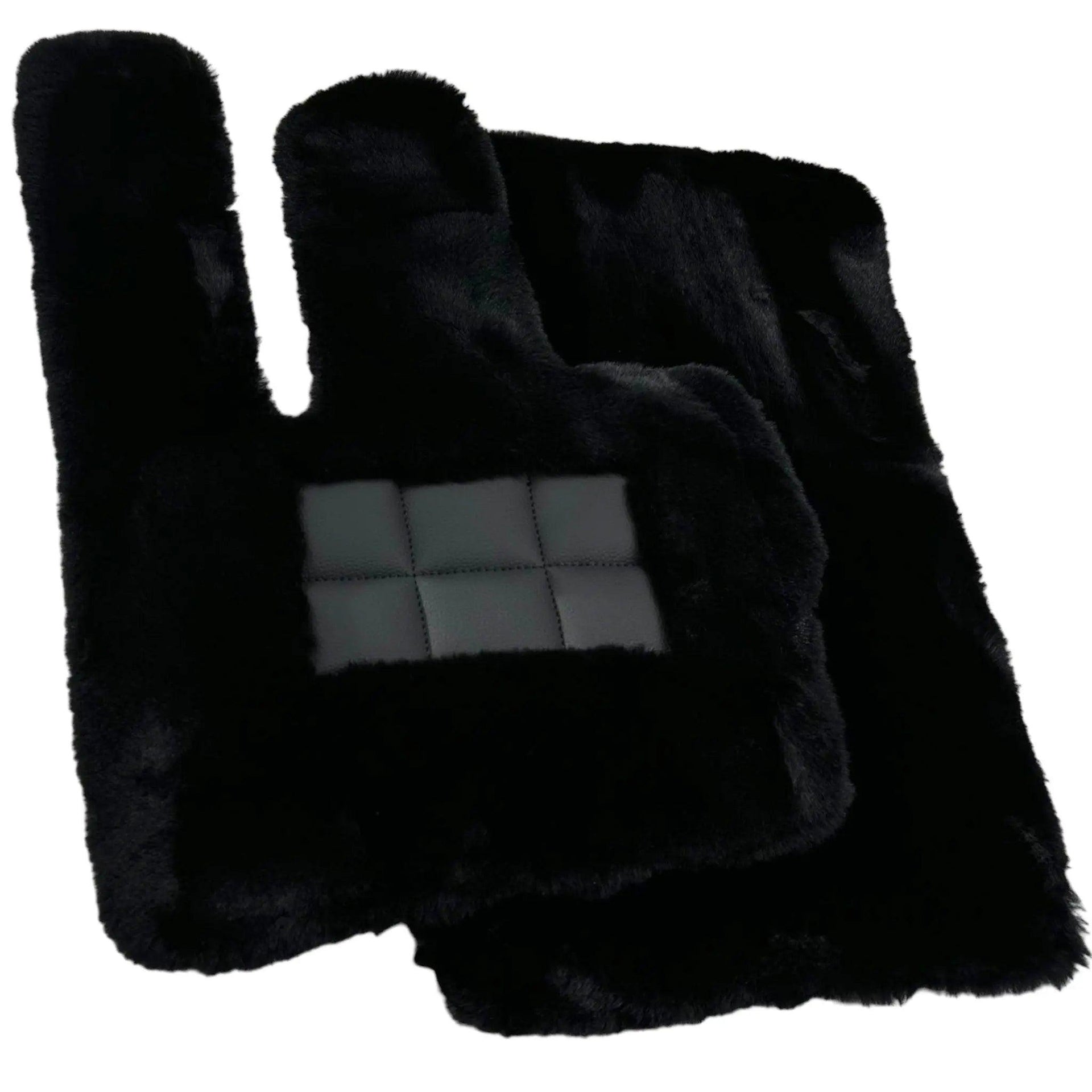 Black Sheepskin Floor Mats For Mercedes Benz A-Class W169 (2004-2012) | ER56 Design - AutoWin