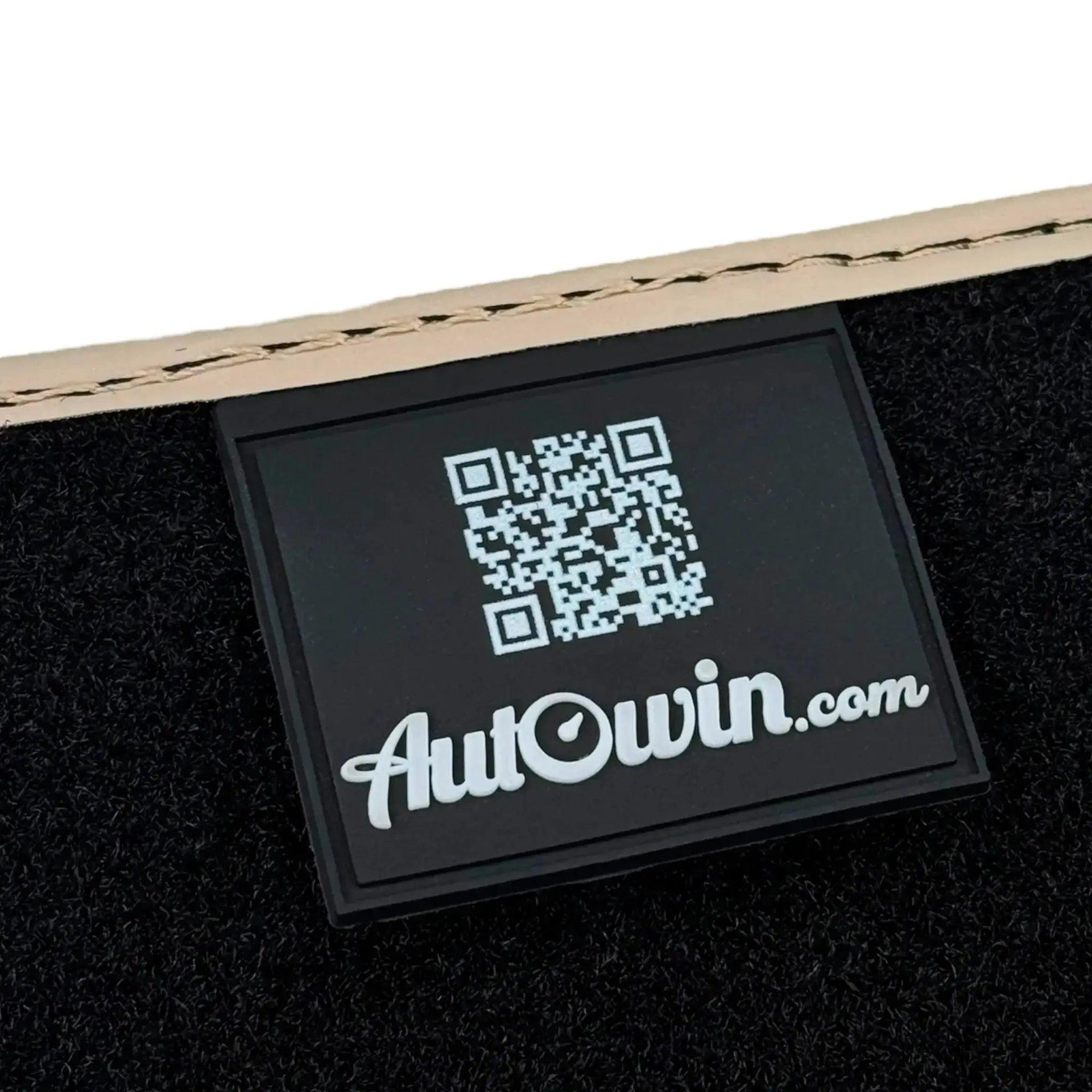 Black Stitched Leather Floor Mats for Maserati GranTurismo MC Stradale (2011-2015) | Beige Trim - AutoWin