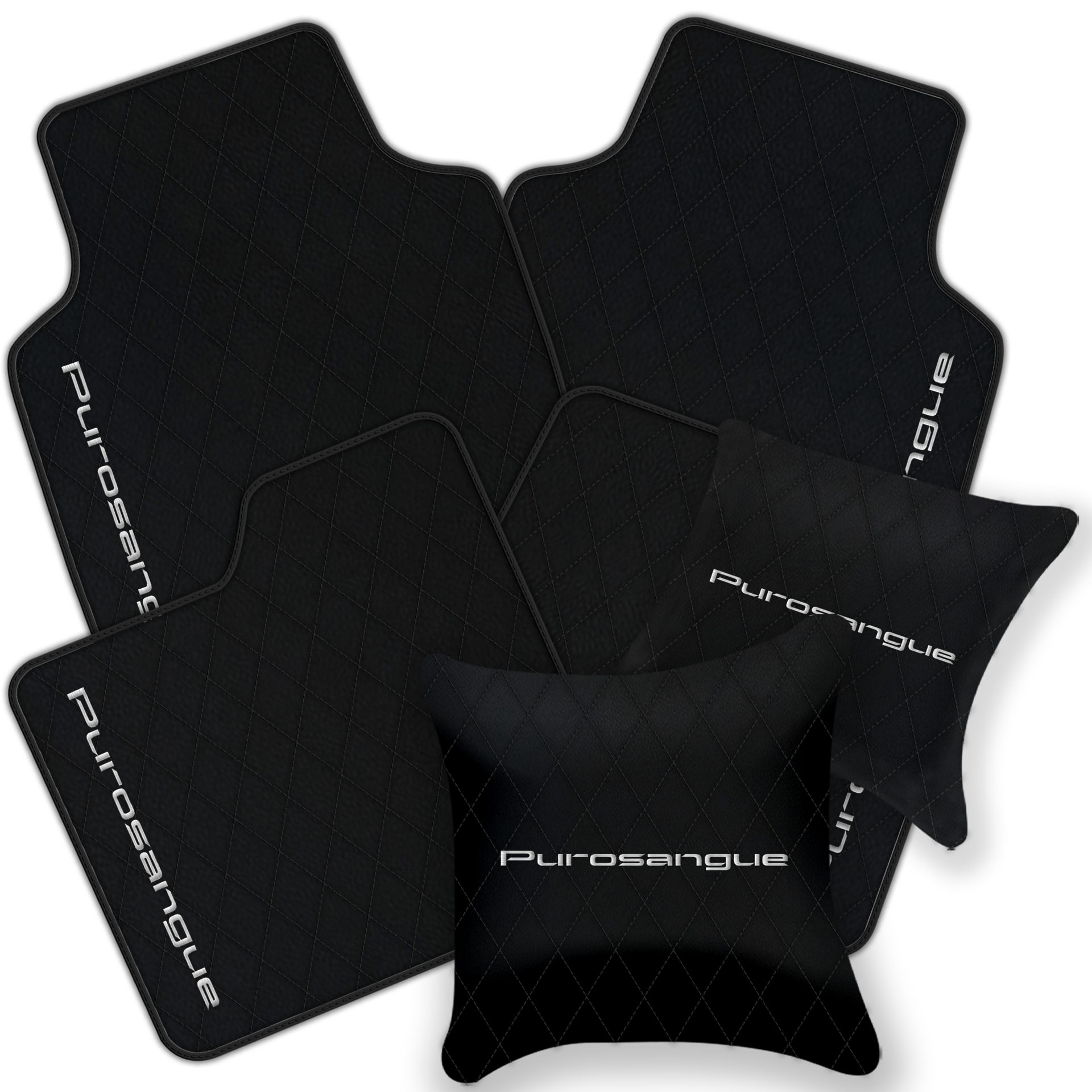 Premium Black Leather Floor Mats for Rolls Royce Shadow (1965-1977)