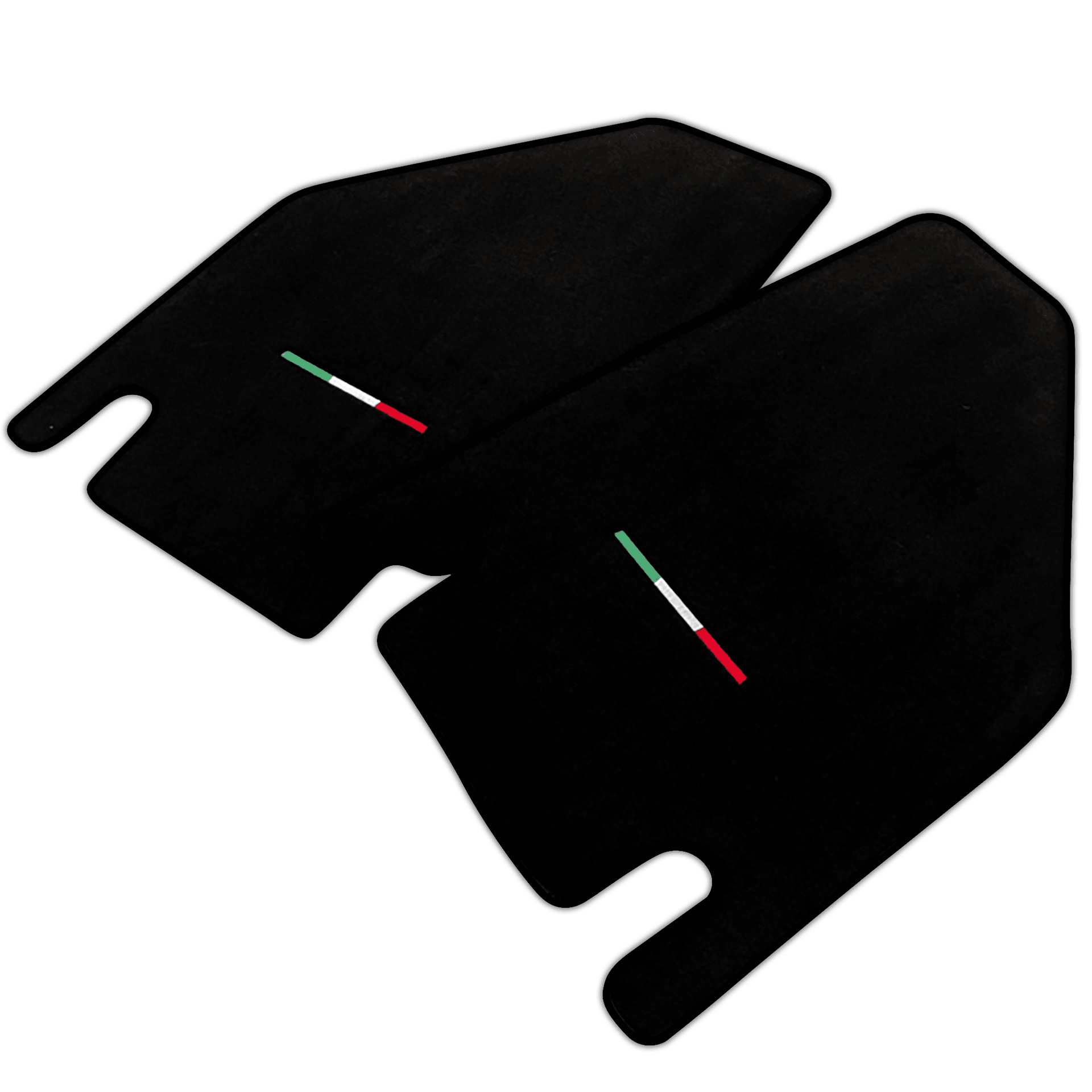 Black Floor Mats for Lamborghini Countach with Italian Flag | Various Trim Colors