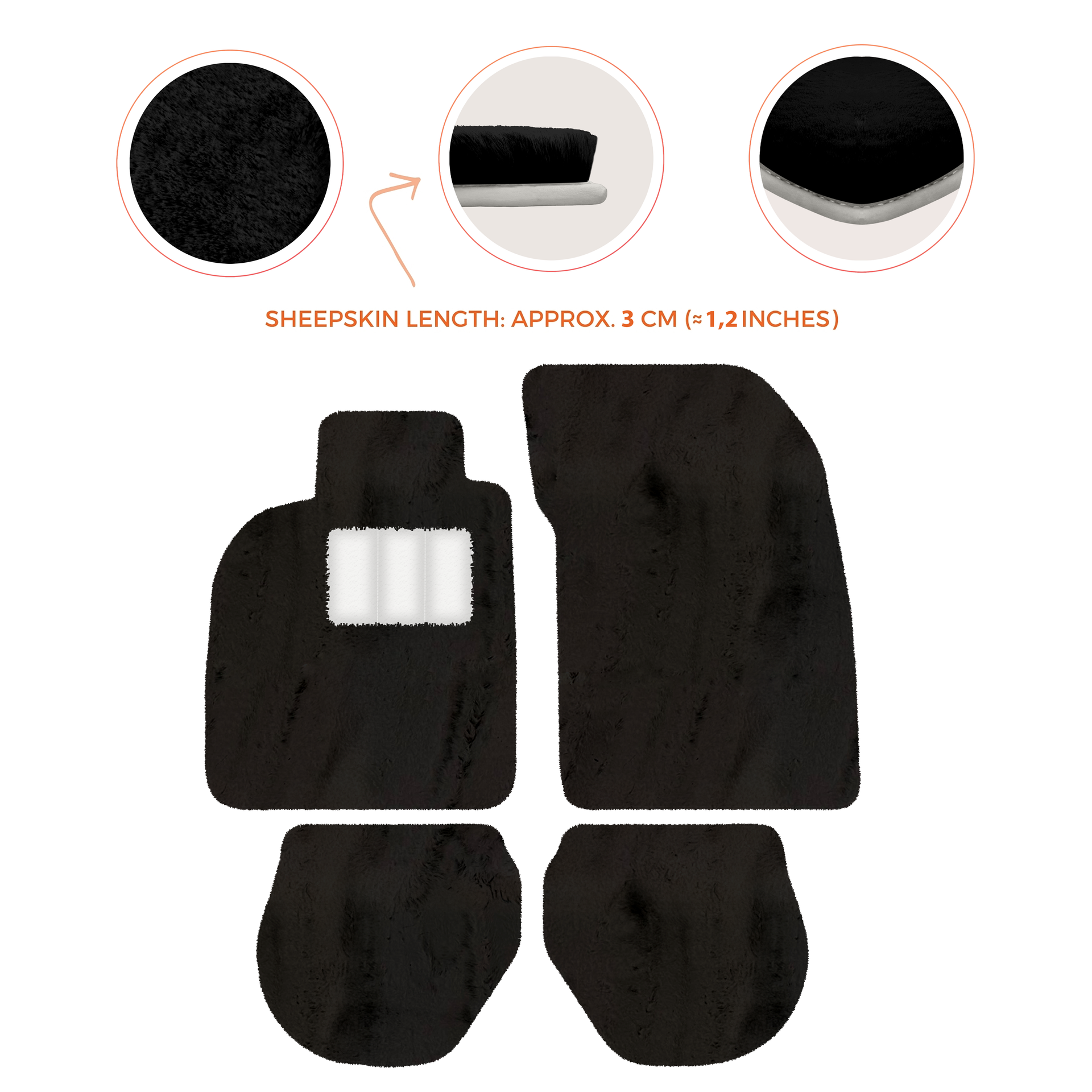 Customizable Leather Floor Mats with Square Pattern for Porsche 911 - 993 (1994-1998) - AutoWin