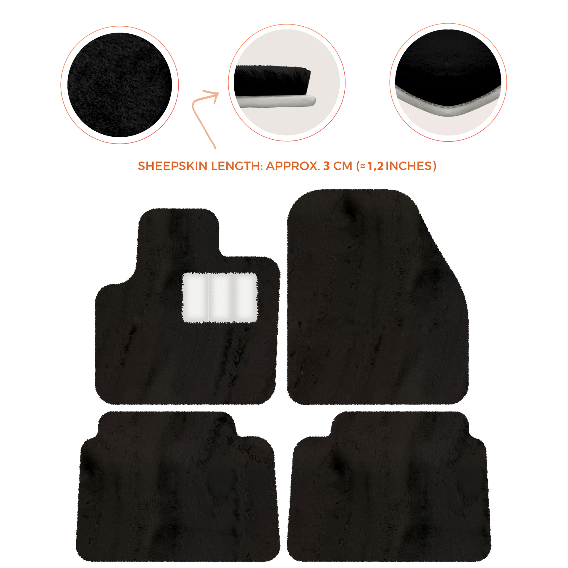 Luxury Sheepskin Floor Mats for Land Rover Discovery Sport (2015-2019)