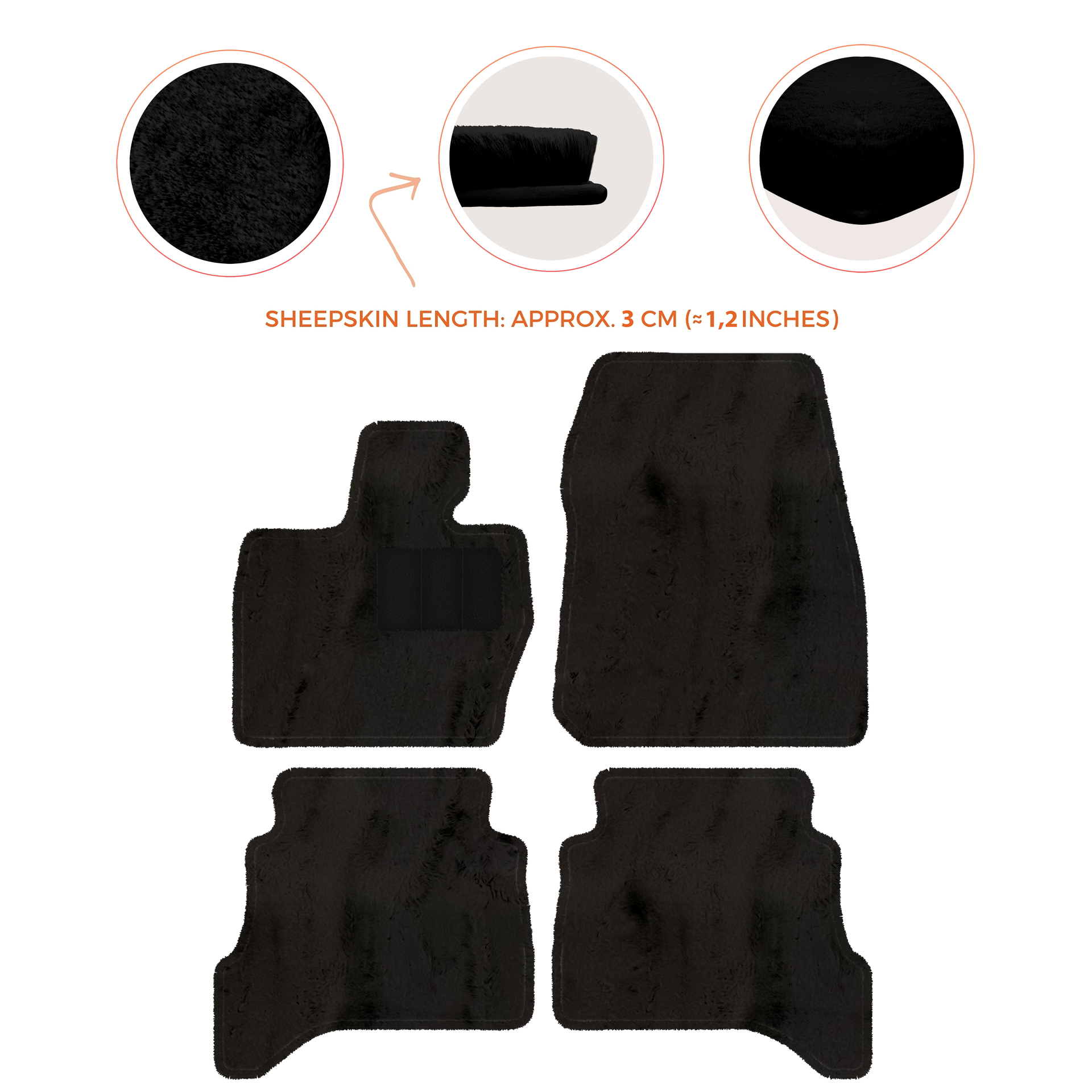 Premium Sheepskin Floor Mats for Range Rover Evoque (2015-2019)