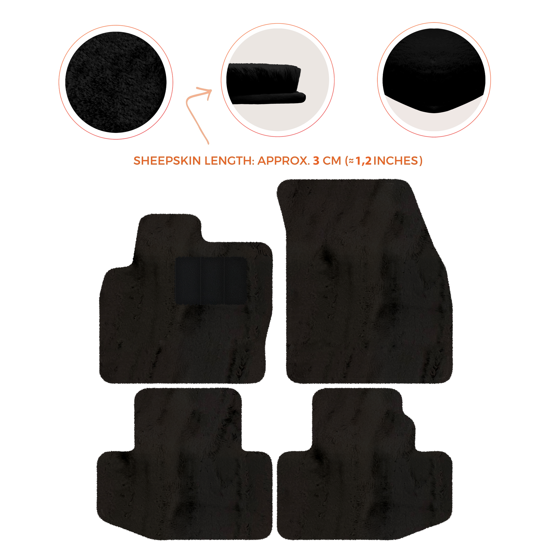 Luxury Sheepskin Floor Mats for Range Rover Sport L460 (2022-2024)