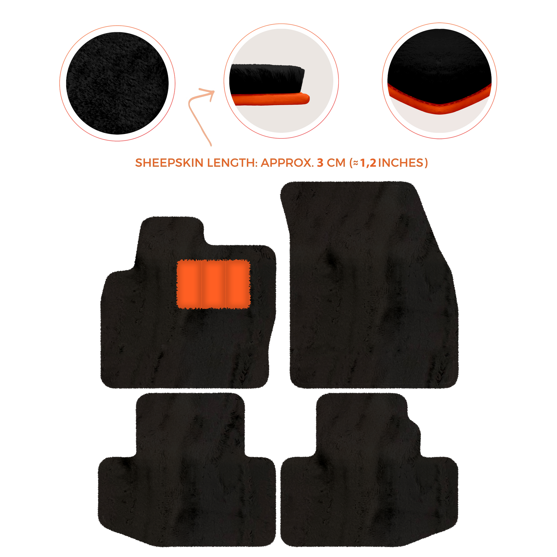 Luxury Sheepskin Floor Mats for Range Rover Sport L460 (2022-2024)