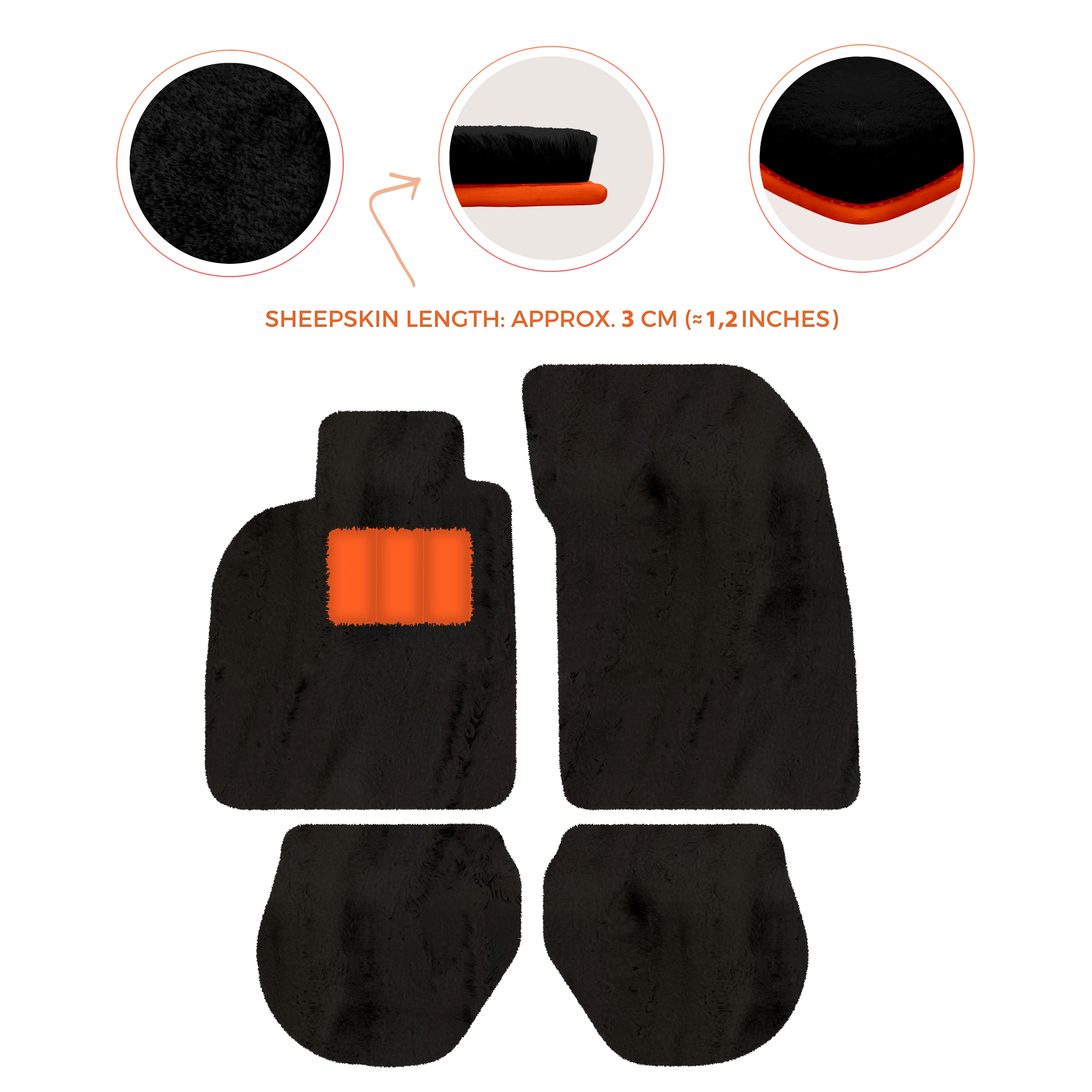 Customizable Leather Floor Mats with Square Pattern for Porsche 911 - 993 (1994-1998) - AutoWin