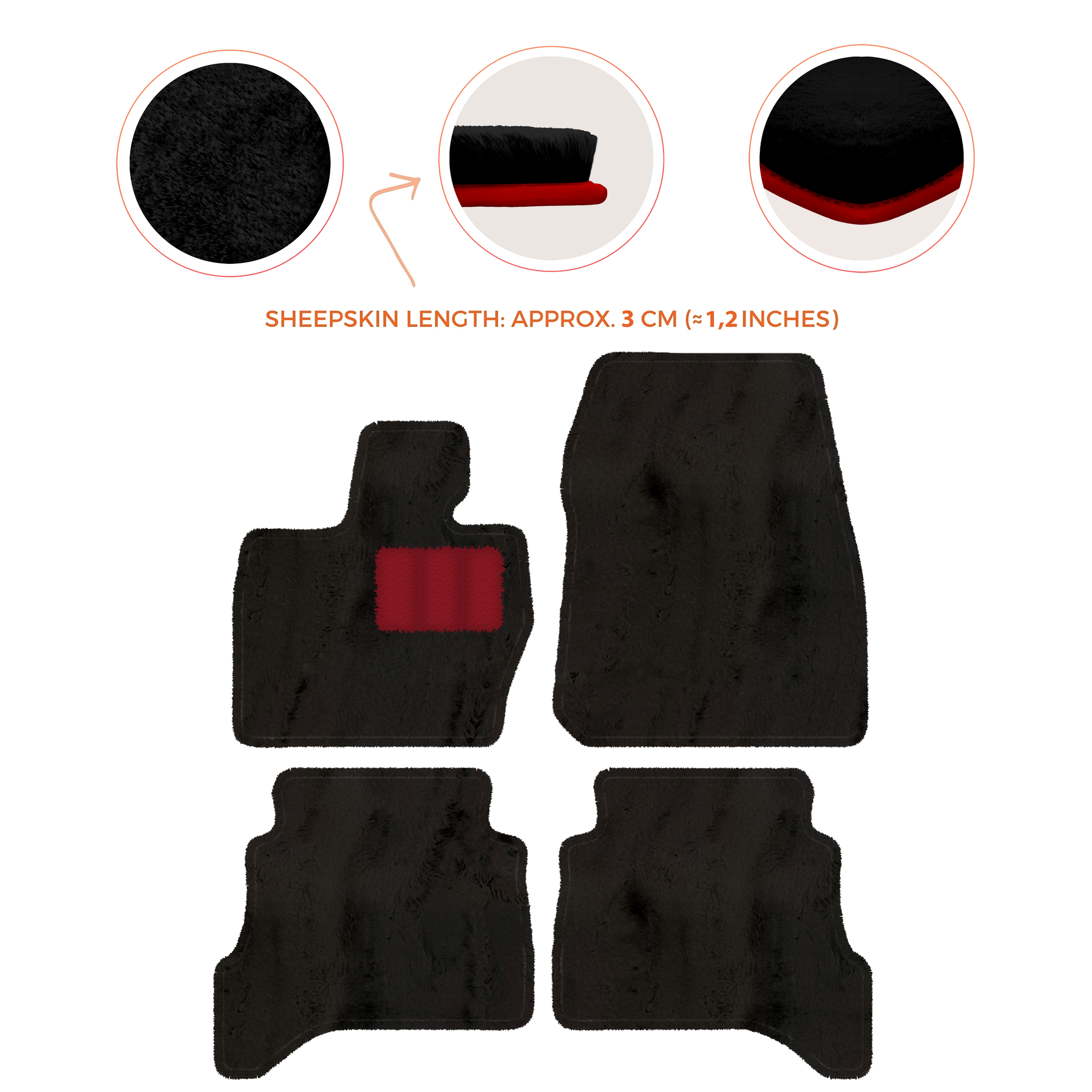 Premium Sheepskin Floor Mats for Range Rover Evoque (2015-2019)