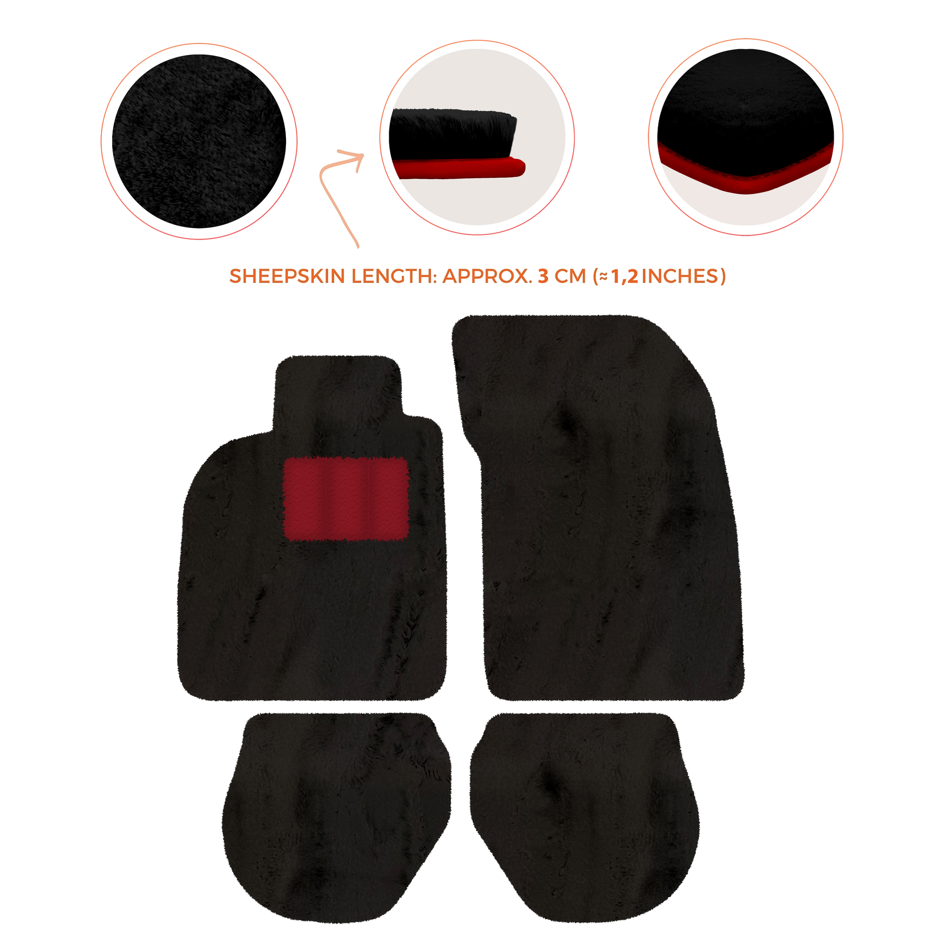 Customizable Leather Floor Mats with Square Pattern for Porsche 911 - 993 (1994-1998) - AutoWin