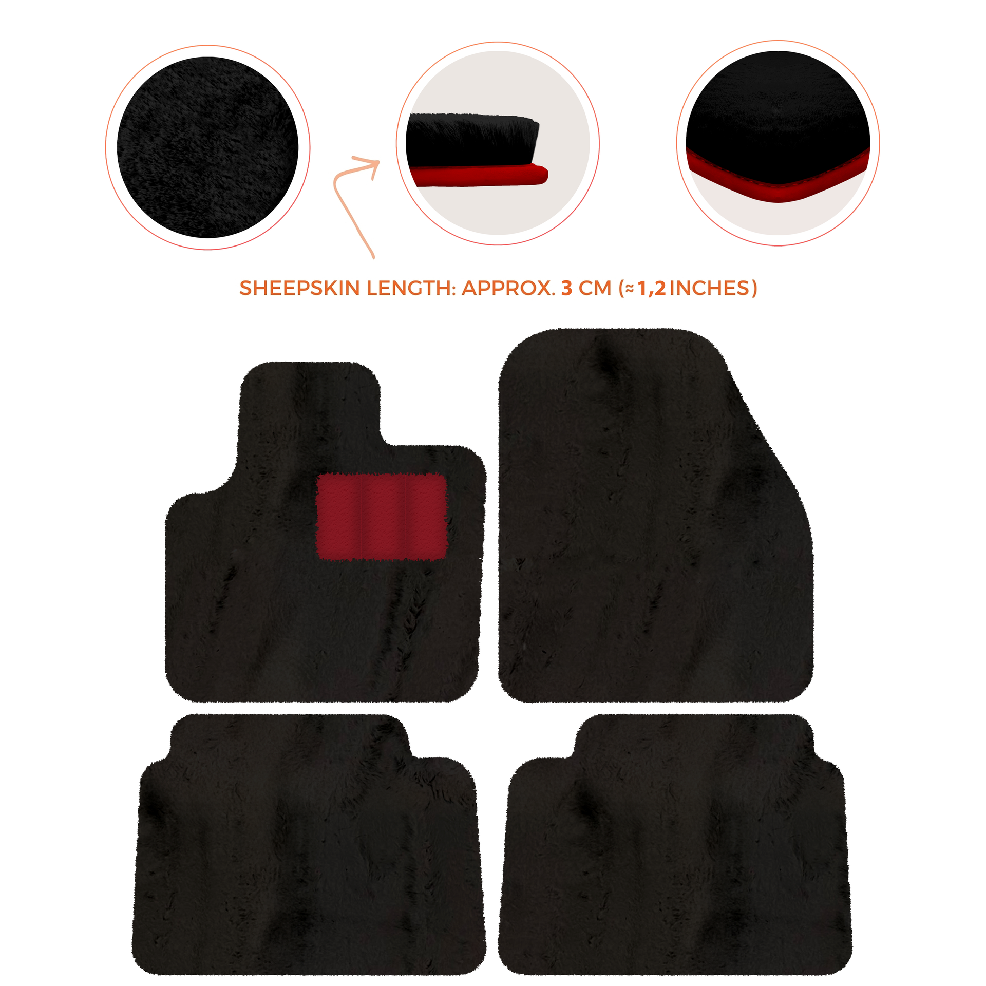 Luxury Sheepskin Floor Mats for Land Rover Discovery Sport (2015-2019)