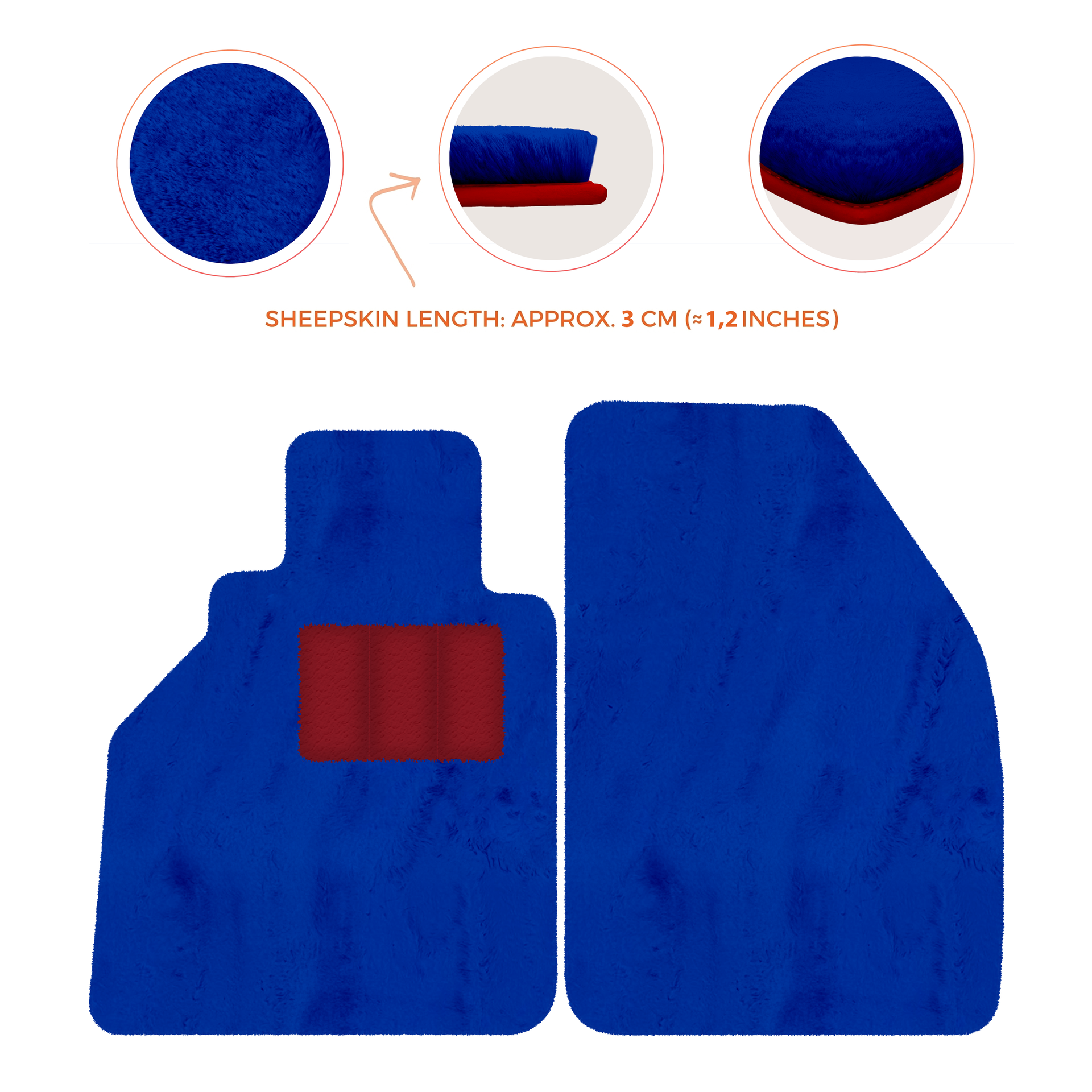 Dunkelblaue Fußmatten für Porsche 986 Boxster (1996-2004) mit Leder - AutoWin