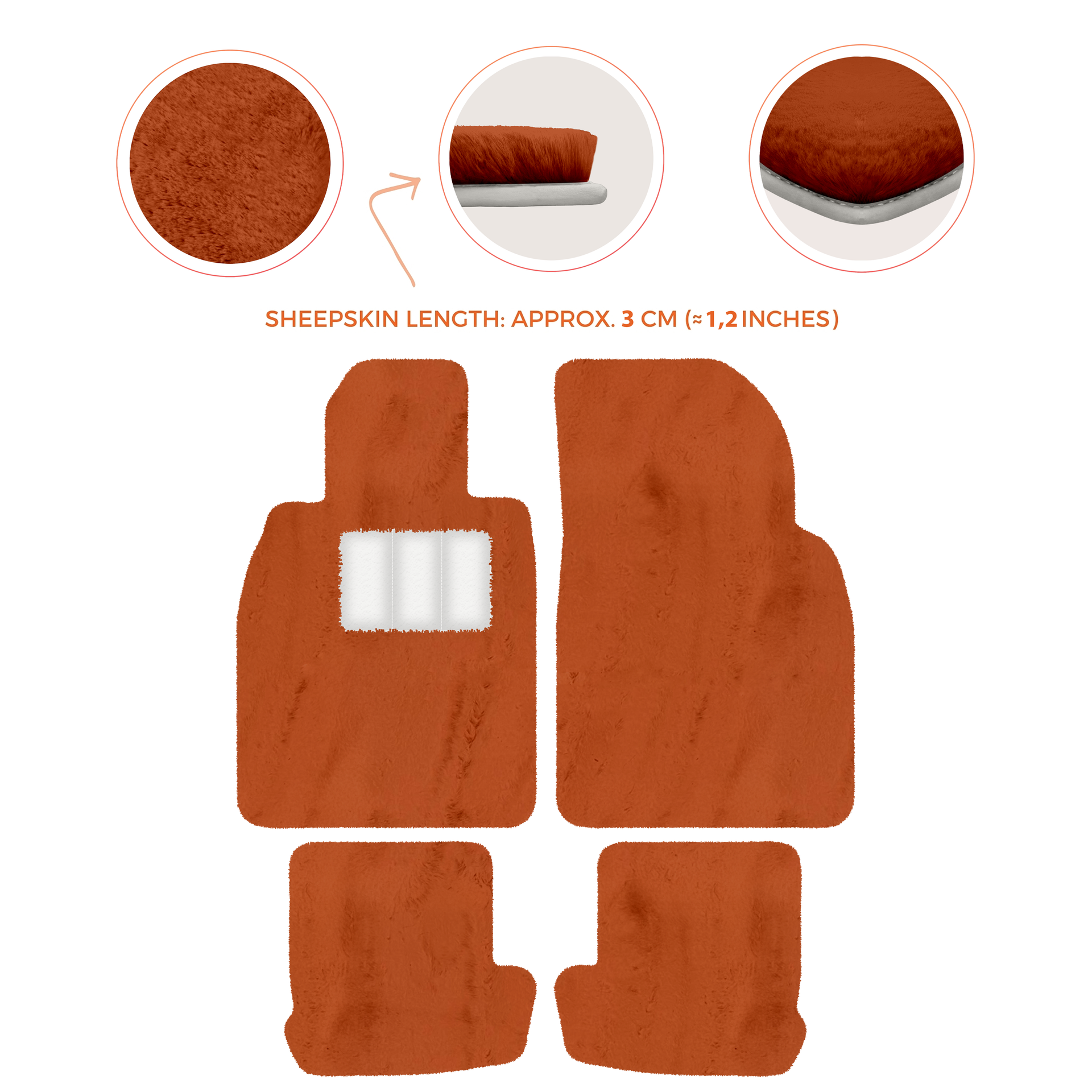 Premium Quality Sheepskin Floor Mats for Porsche 924 (1976-1988)