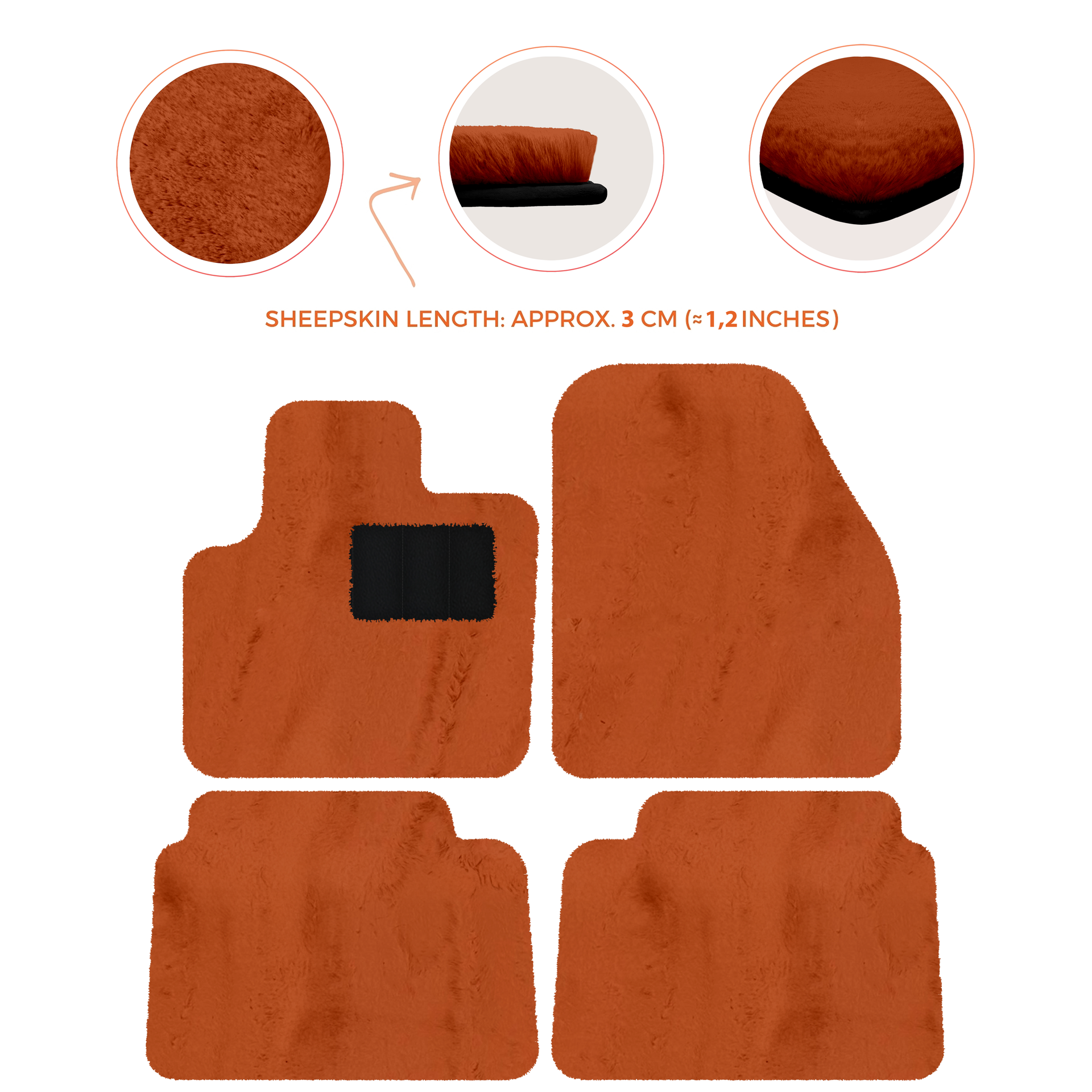 Luxury Sheepskin Floor Mats for Land Rover Discovery Sport (2015-2019)