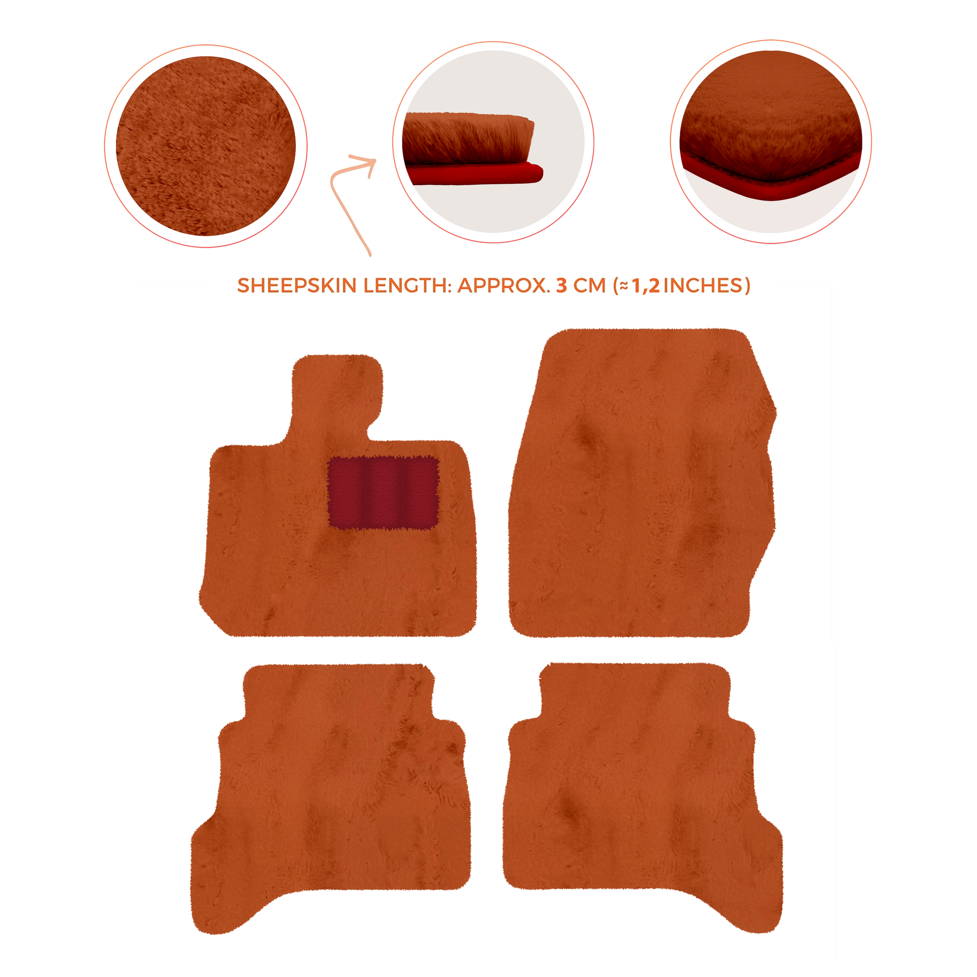 Premium Sheepskin Floor Mats for Land Rover Defender 90 (2007-2020)