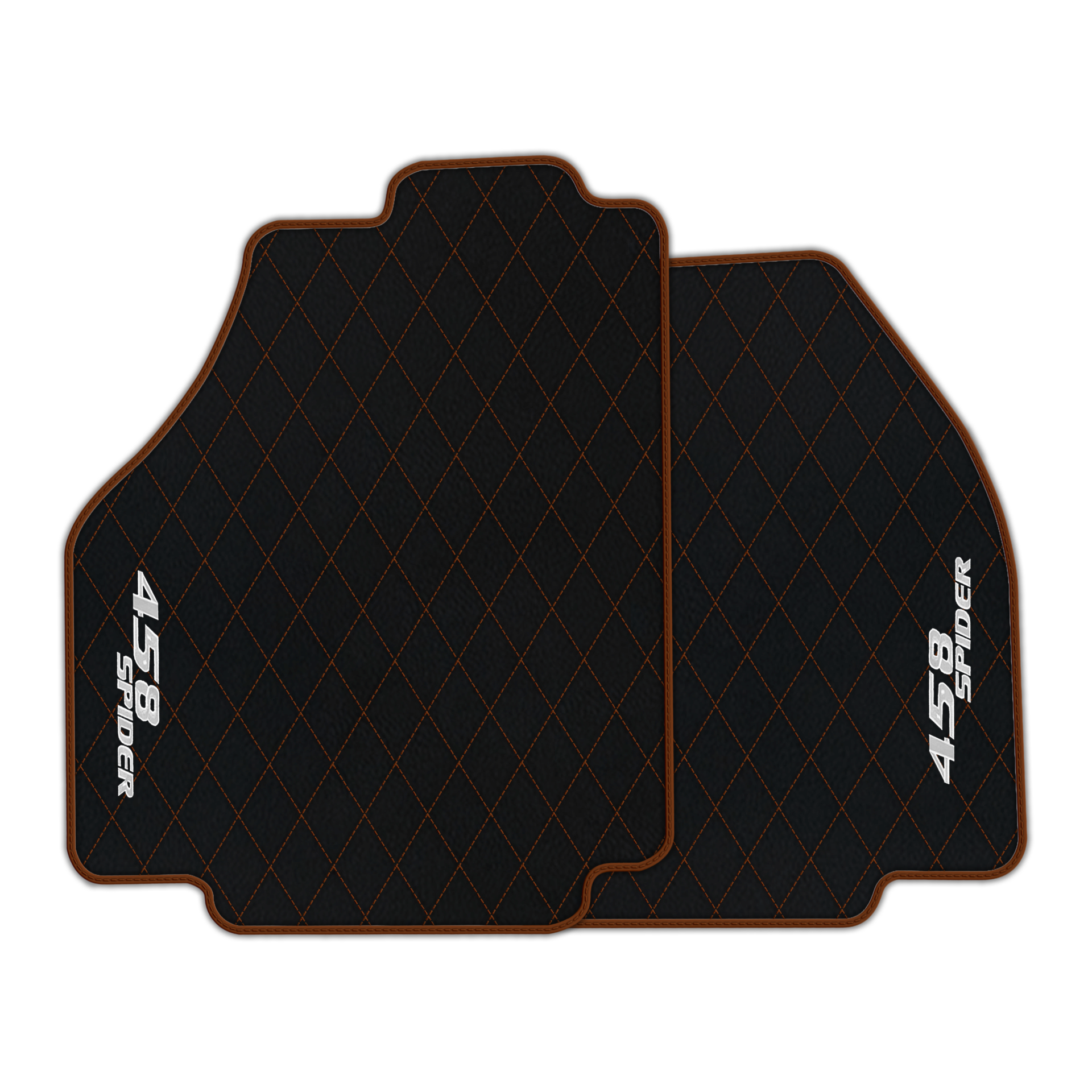 Black Leather Floor Mats for Ferrari 458 Spider (2012-2015) | Custom