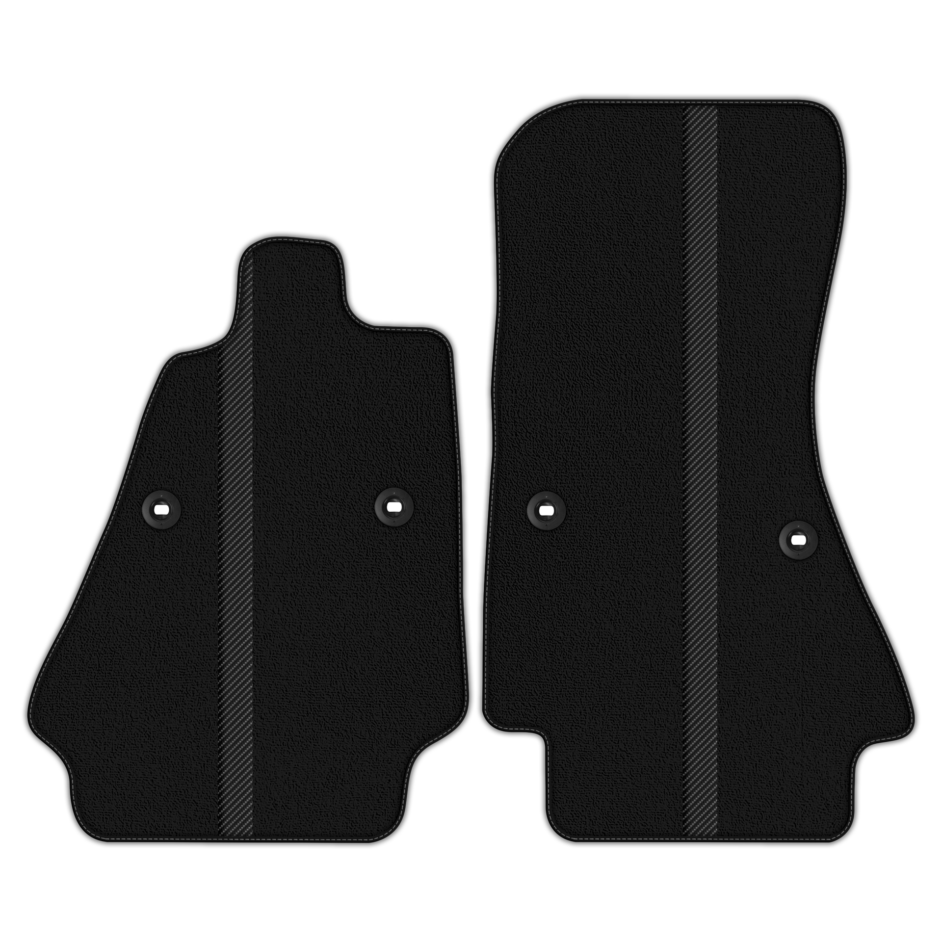 Black Floor Mats with Leather Line for Bugatti Chiron (2016-2022) - Various Colors