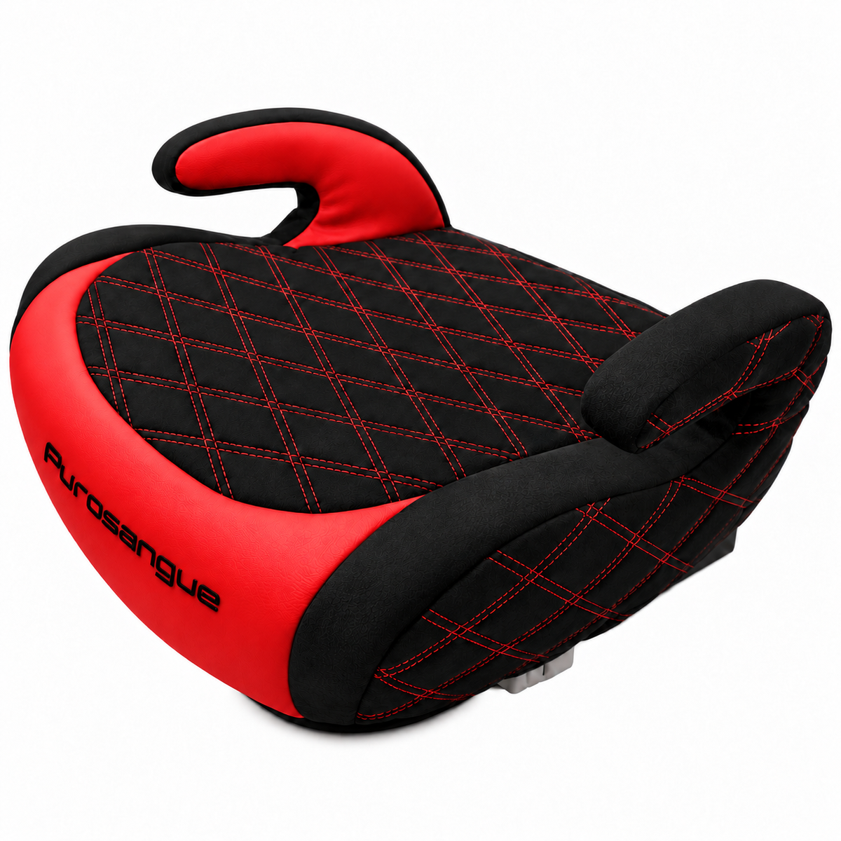 Black Alcantara Backless Car Seat for Kids with Yellow Leather | for Ferrari Purosangue