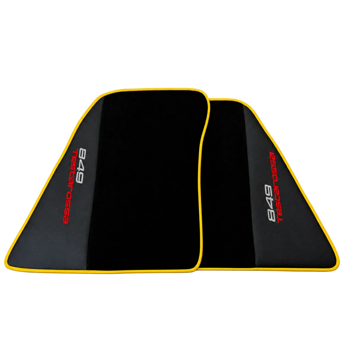 Black Leather Floor Mats Daytona Pattern for Ferrari 849 Testarossa (2026-2027)