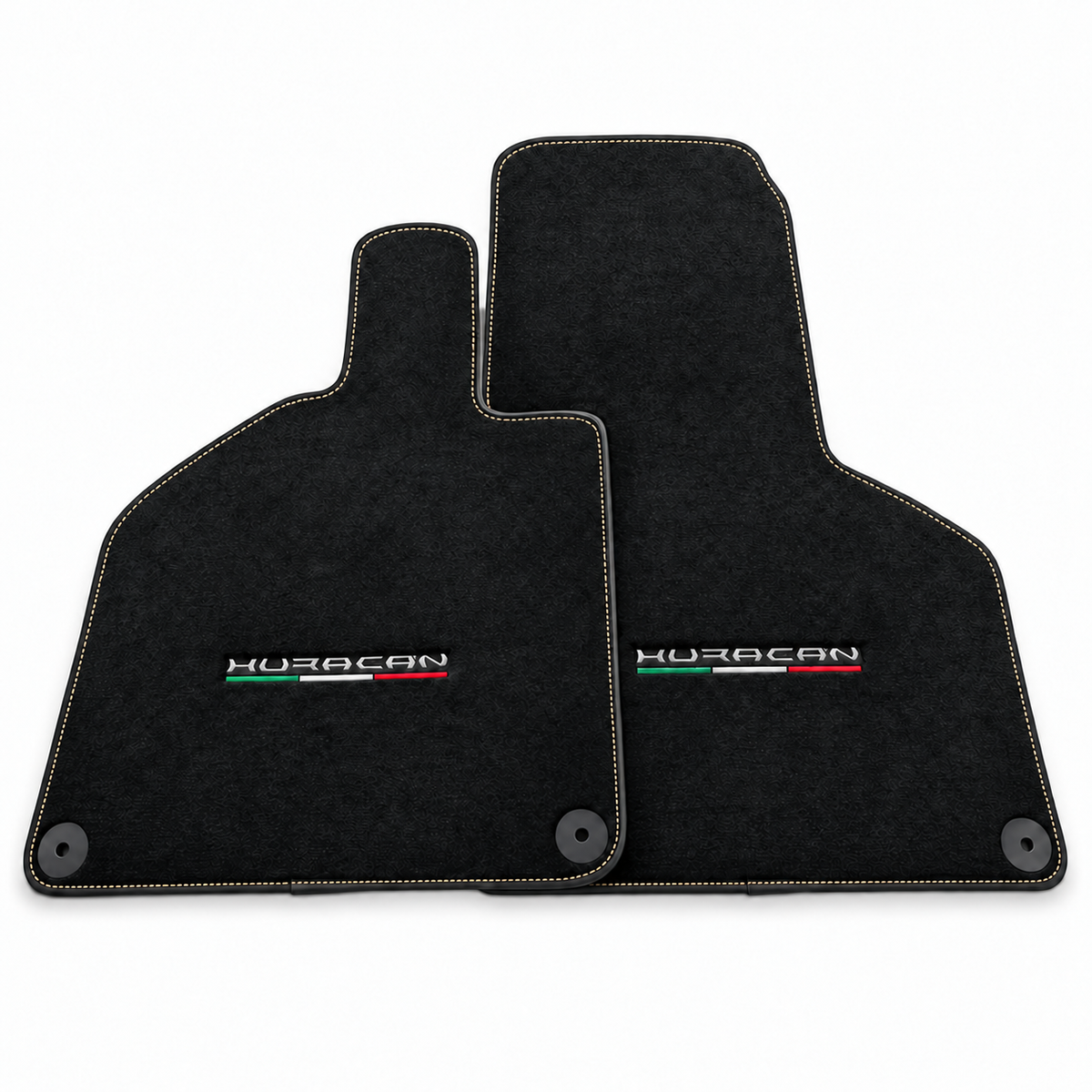 Bilmatter for Lamborghini Huracan Alcantara rød lær med Huracan-logo