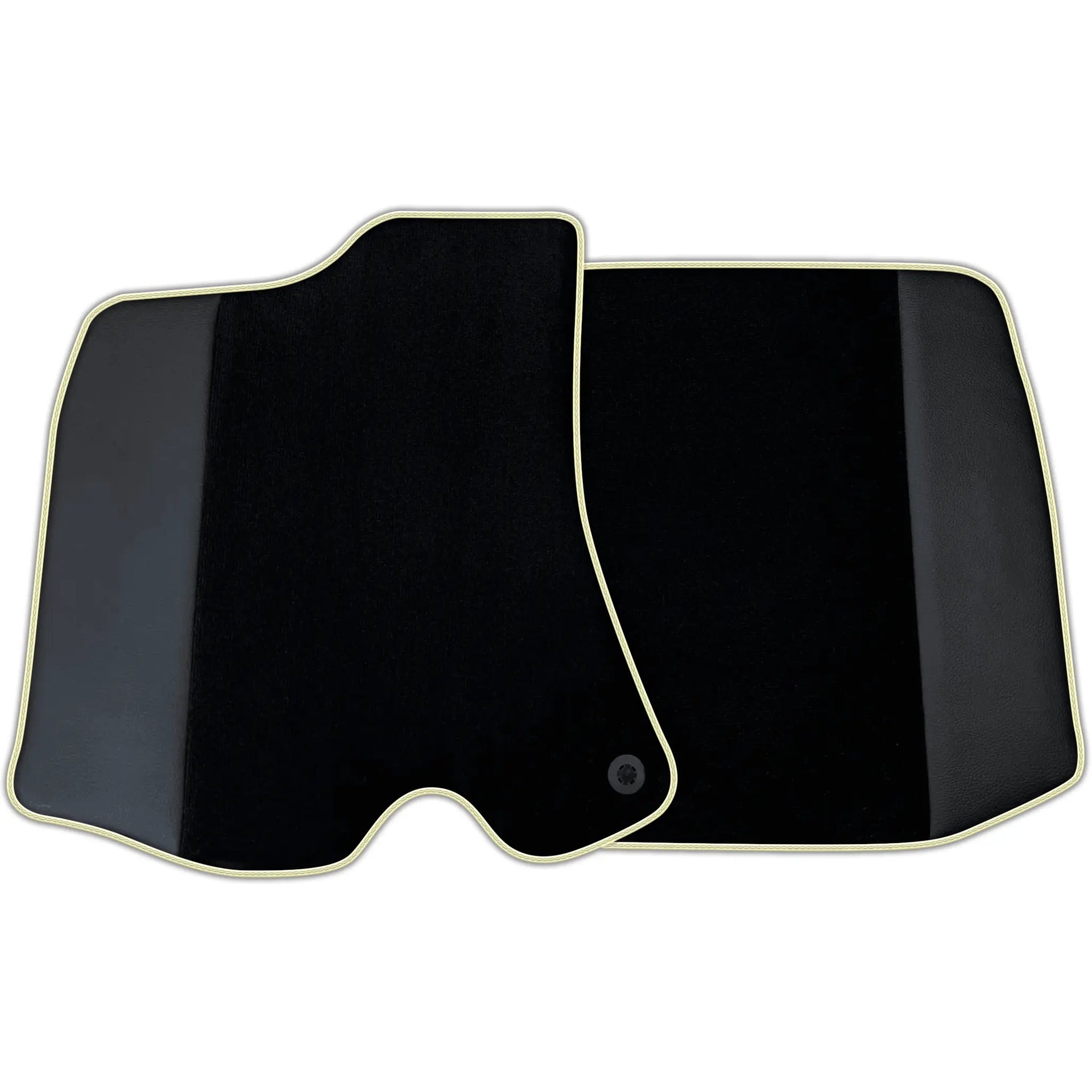 Custom Black Floor Mats for Ferrari Roma (2021-2024) with Leather -