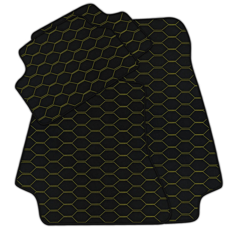 Customizable Leather Floor Mats with Divario Pattern for Mercedes Benz SLS AMG Class (2009-2014)