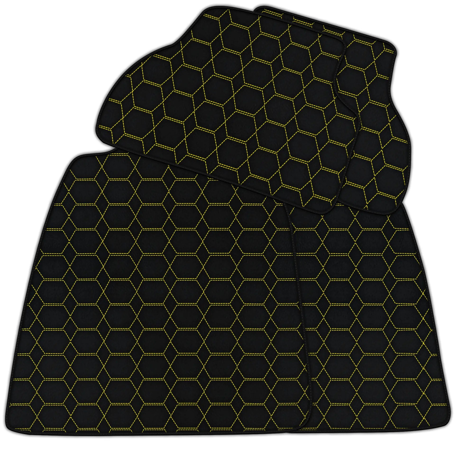 Customizable Leather Floor Mats with Hexagon Hex Pattern for Audi A1 - 3-door Hatchback (2010-2018)