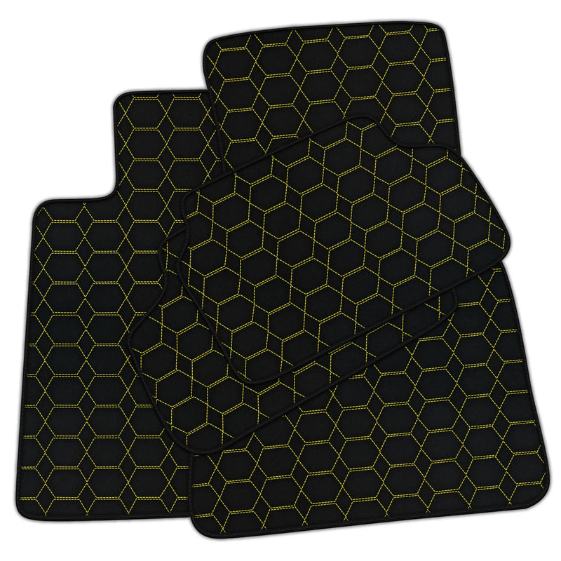 Customizable Leather Floor Mats with Hexagon Hex Pattern for BMW E46 2-door Coupe 1999–2005