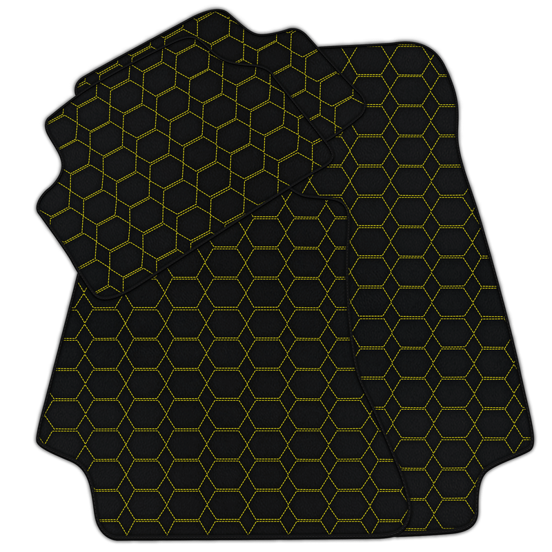 Tilpassbare lærbilmatter med hexagon mønster for Mercedes Benz SLK-Class R170 (1996-1998)